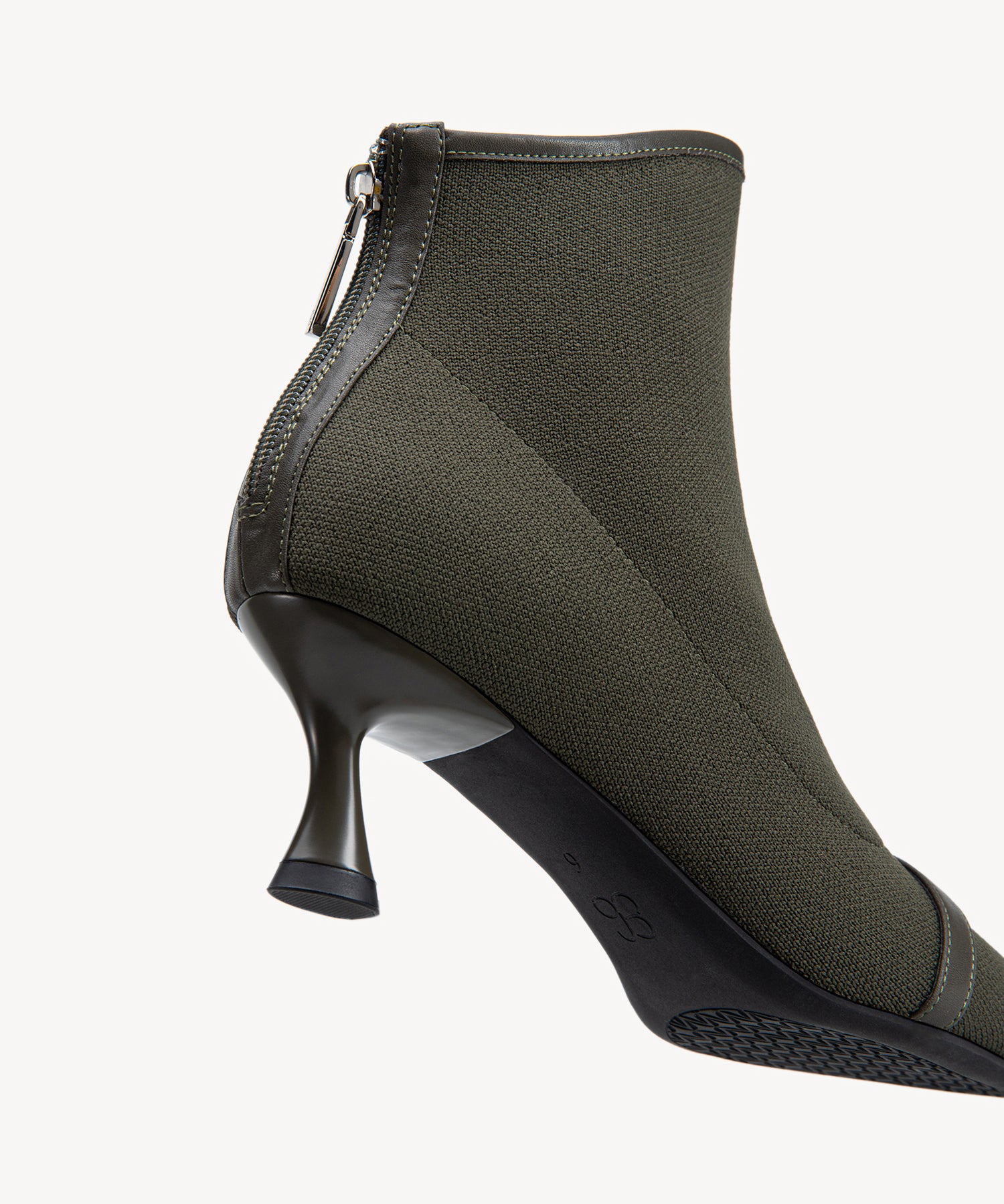 Classic Allure Pointed Toe Sock Ankle Boots Green