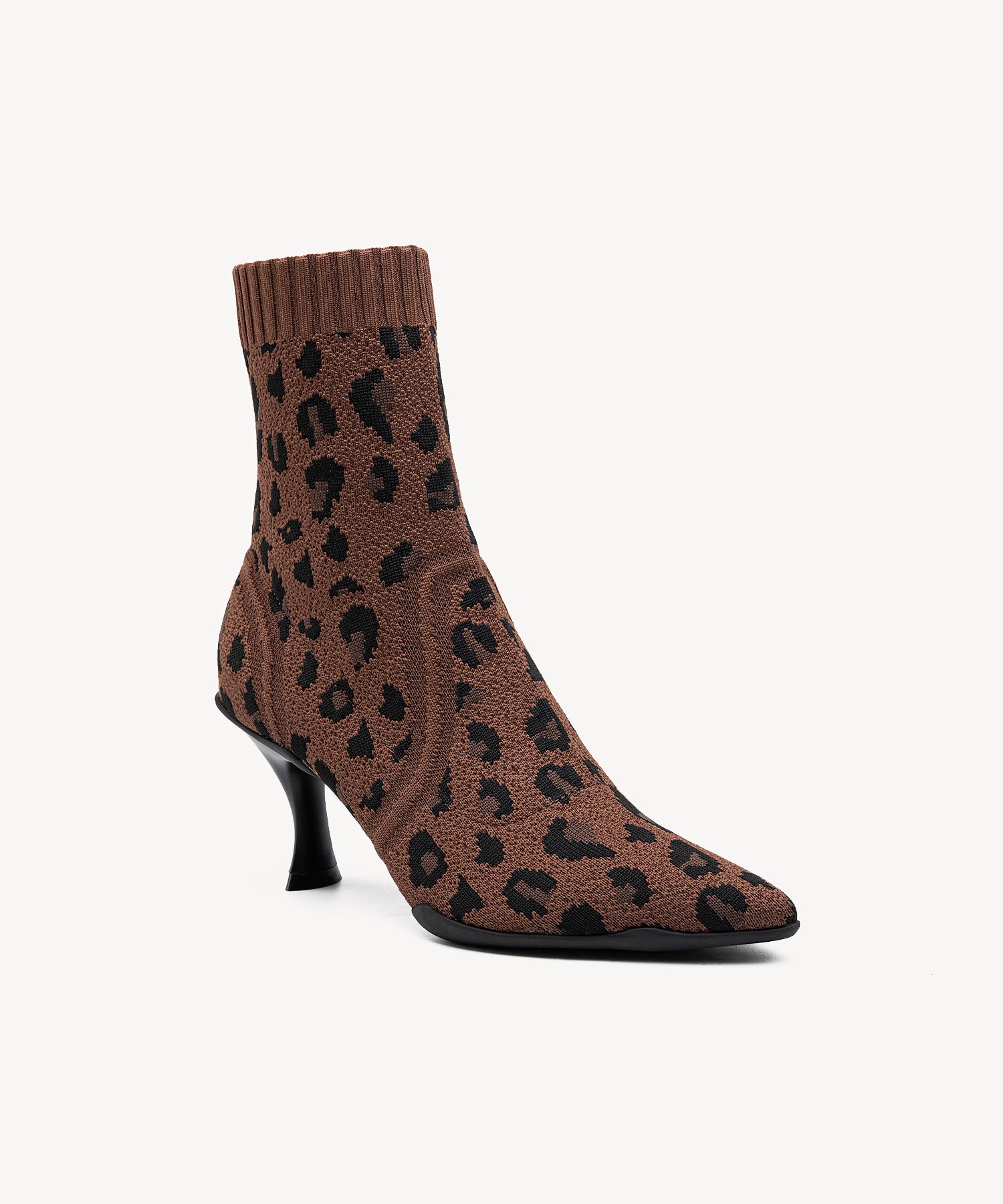 Minimalist  Pointed Toe Stiletto Ankle Boots Leopard