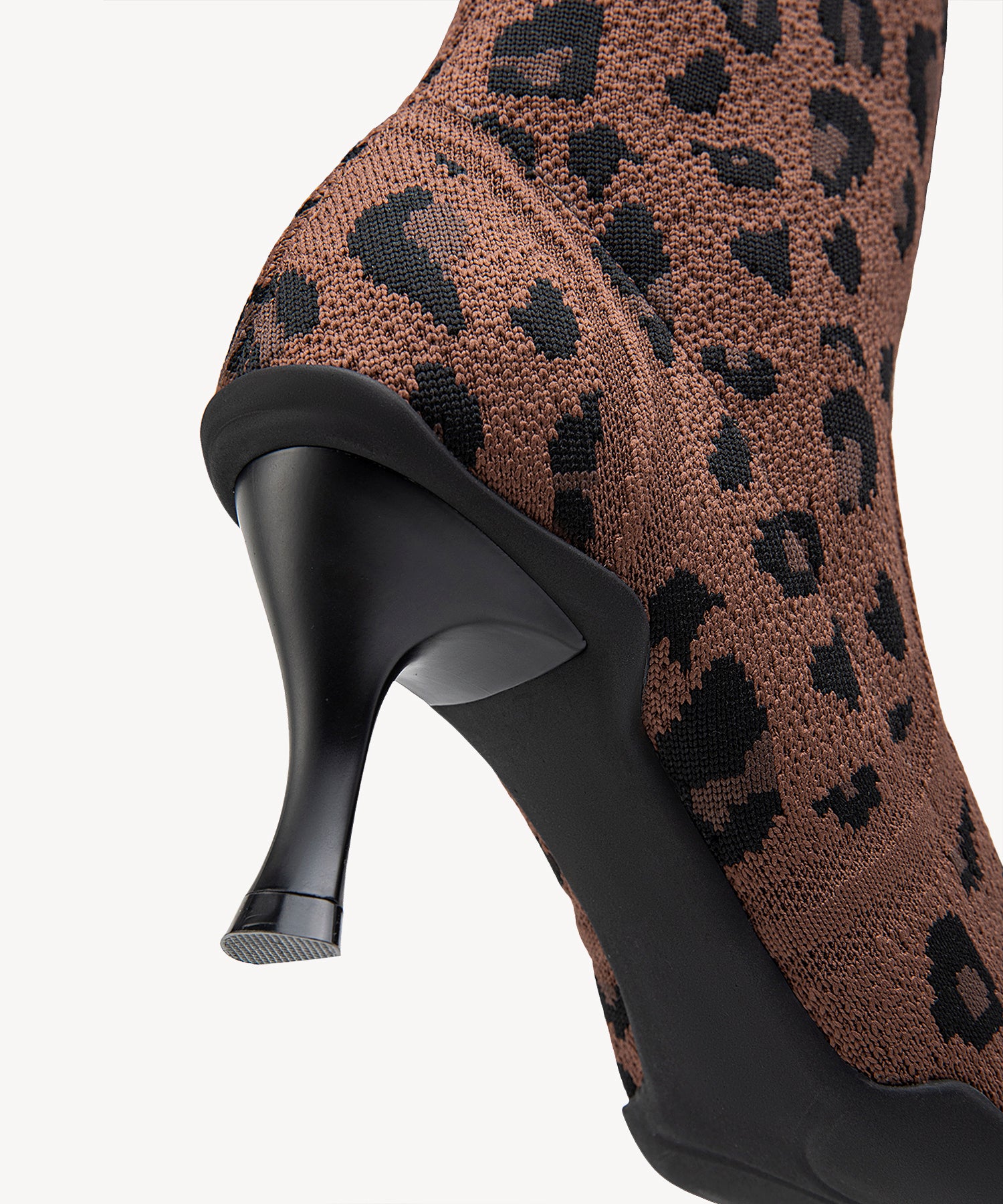 Minimalist  Pointed Toe Stiletto Ankle Boots Brown Snake Print