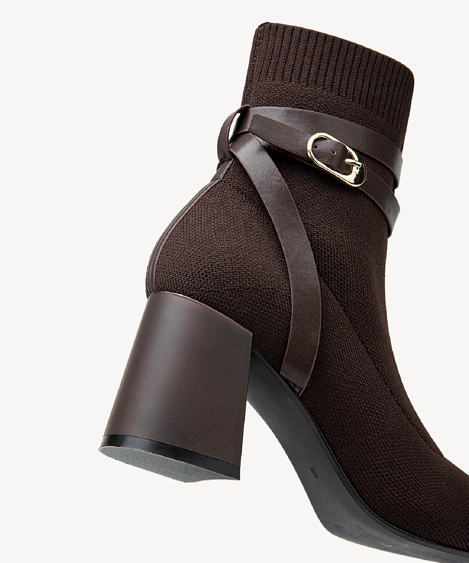 Strap Pointed Chunky Heeled Ankle Boots