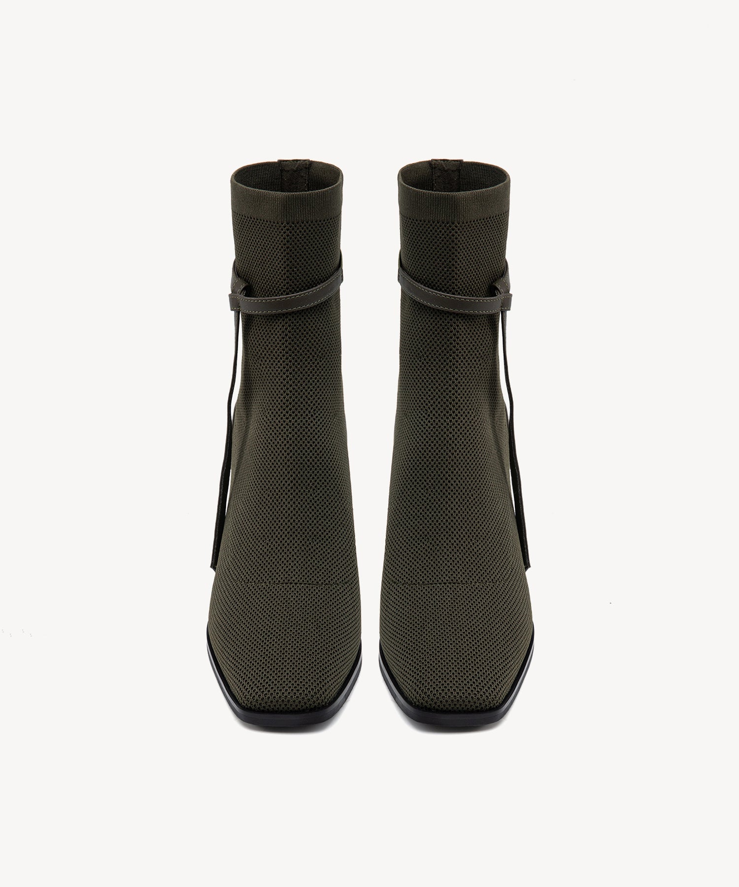 Commute Square Toe Chunky Heeled Ankle Boots Green