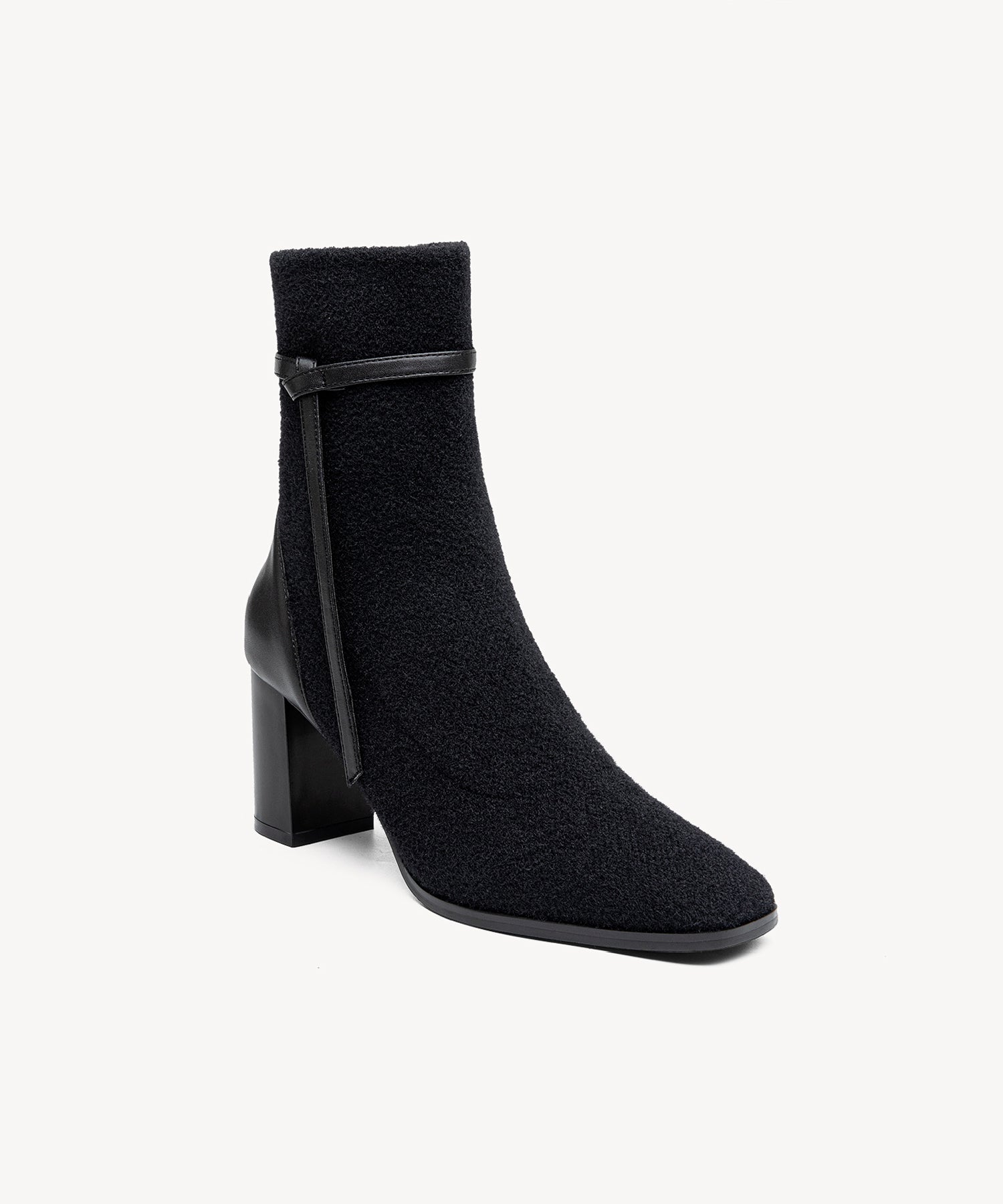 Commute Square Toe Chunky Heeled Ankle Boots MoonNight