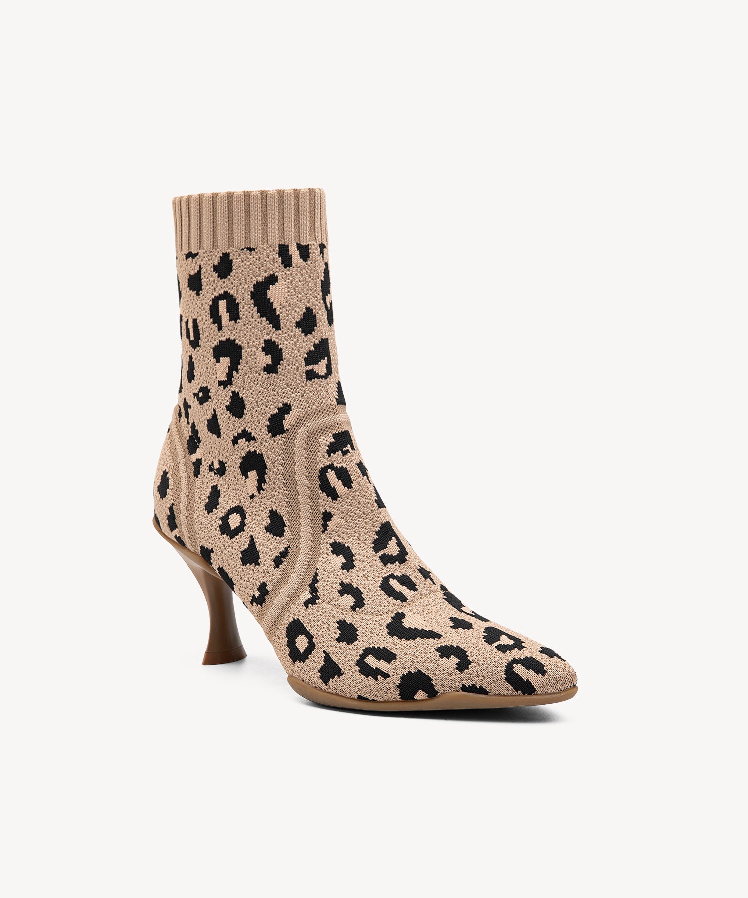 Minimalist  Pointed Toe Stiletto Ankle Boots Leopard