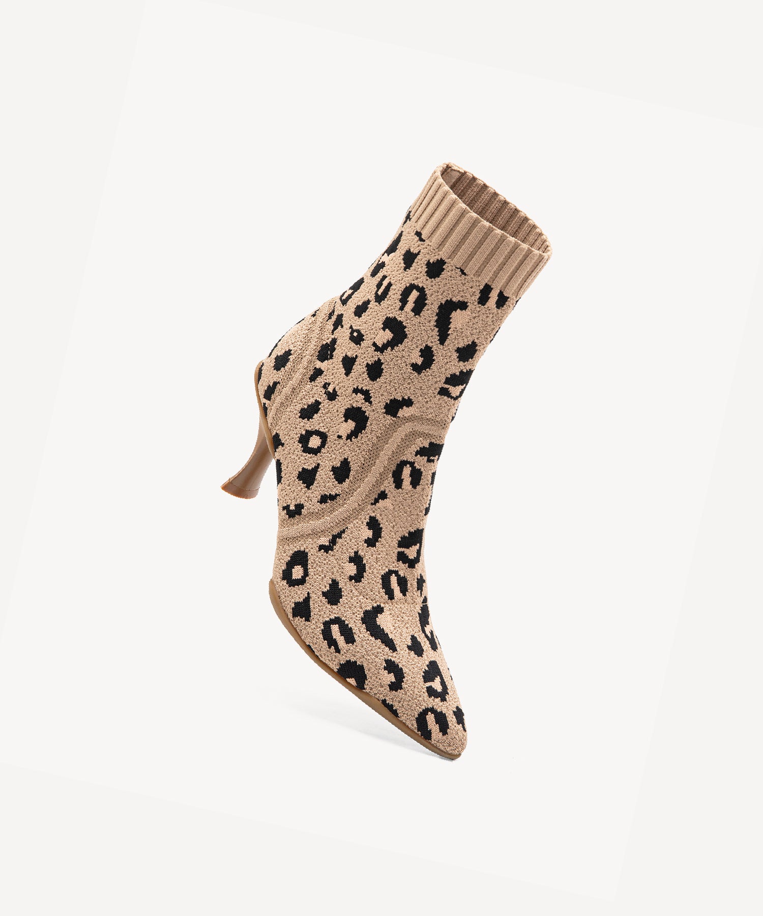 Minimalist  Pointed Toe Stiletto Ankle Boots Leopard