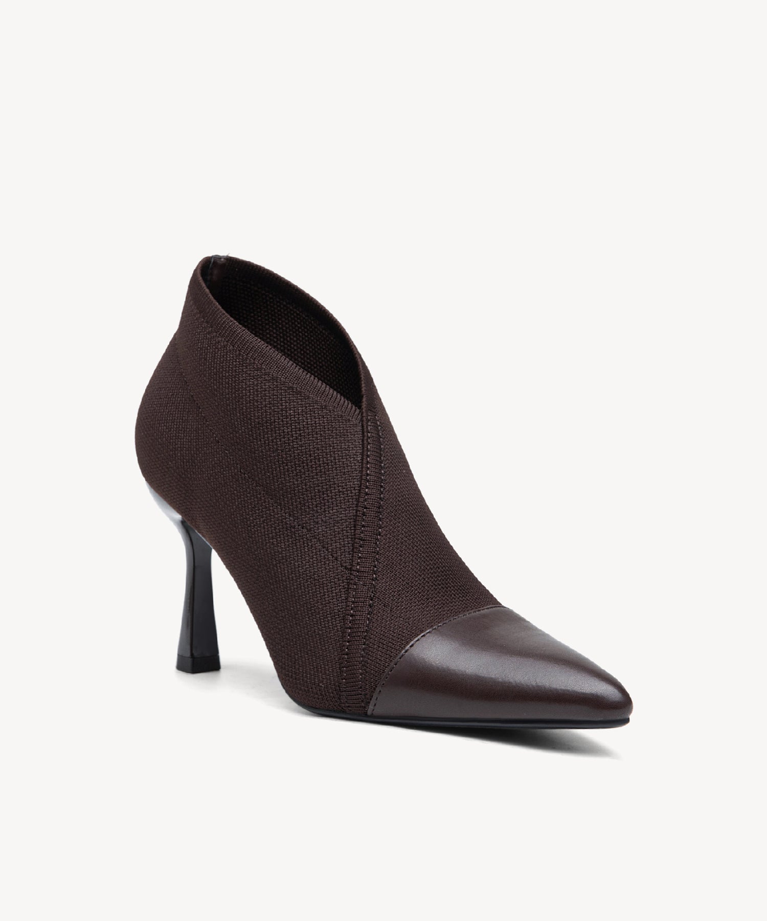 Vivid Vogue Stiletto Ankle Boots Coffee