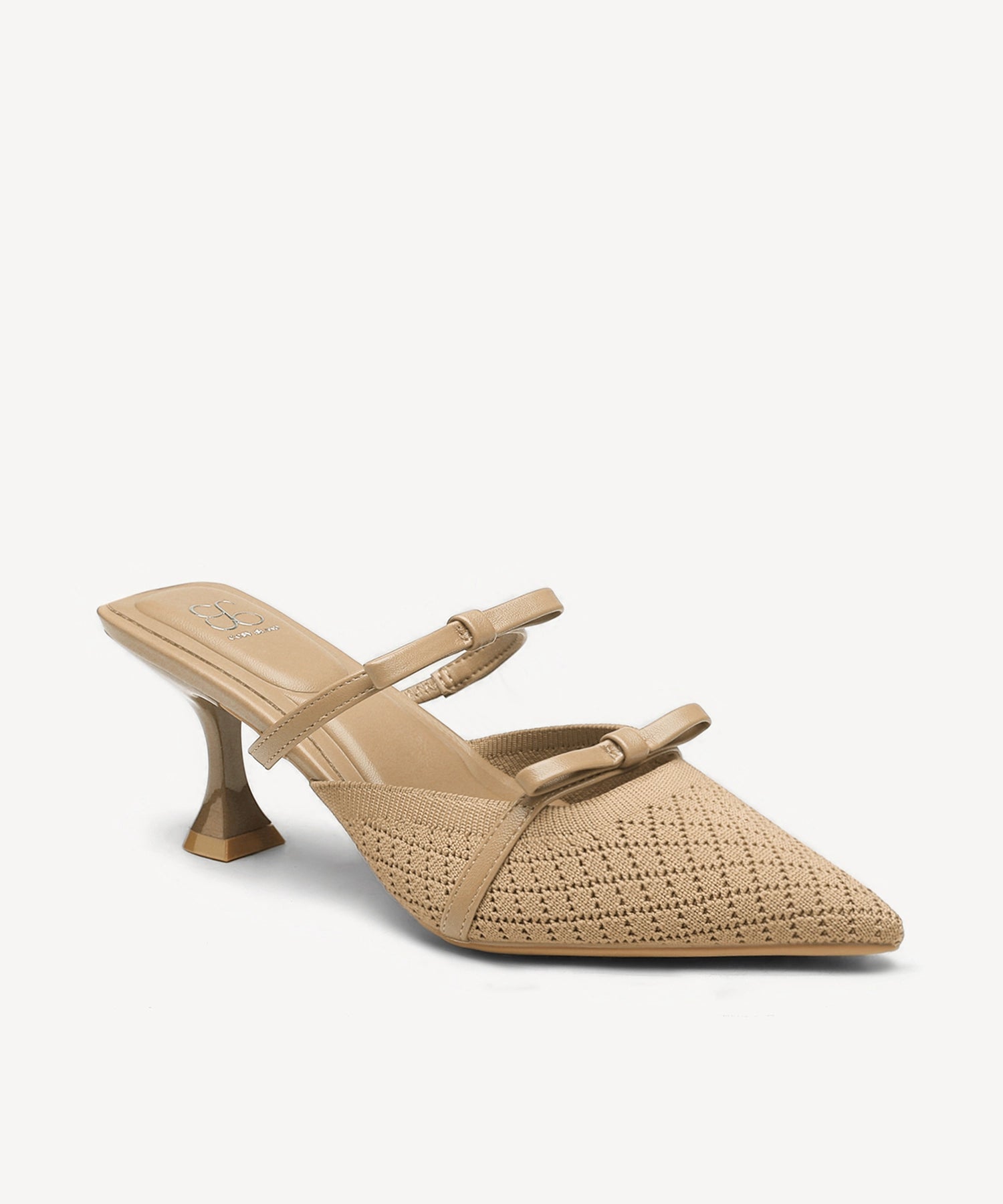 Bowtention Pointed Toe Heeled Mules