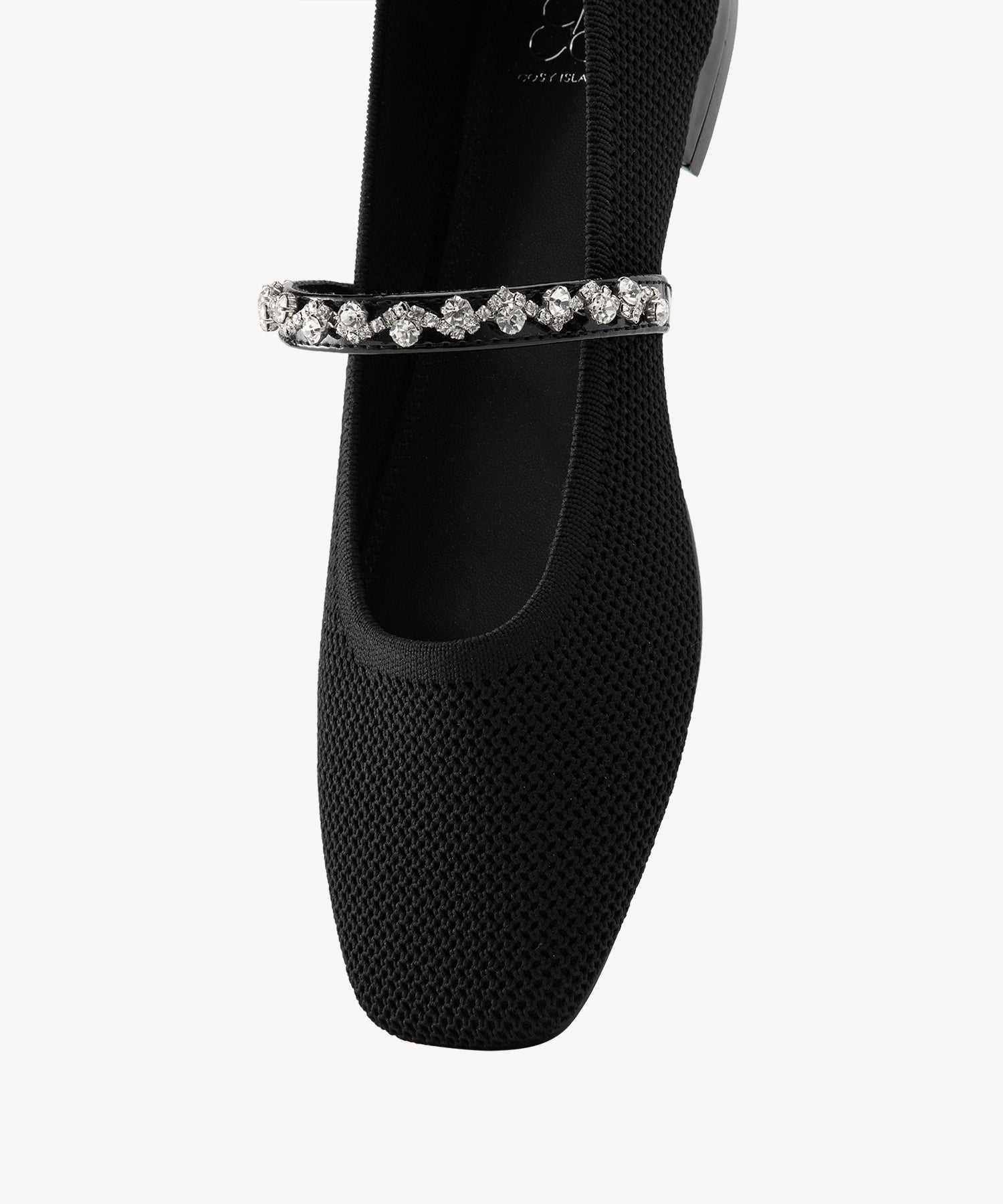 Sweet Square Toe Crystal Mary Janes COSY ISLAND #color_black