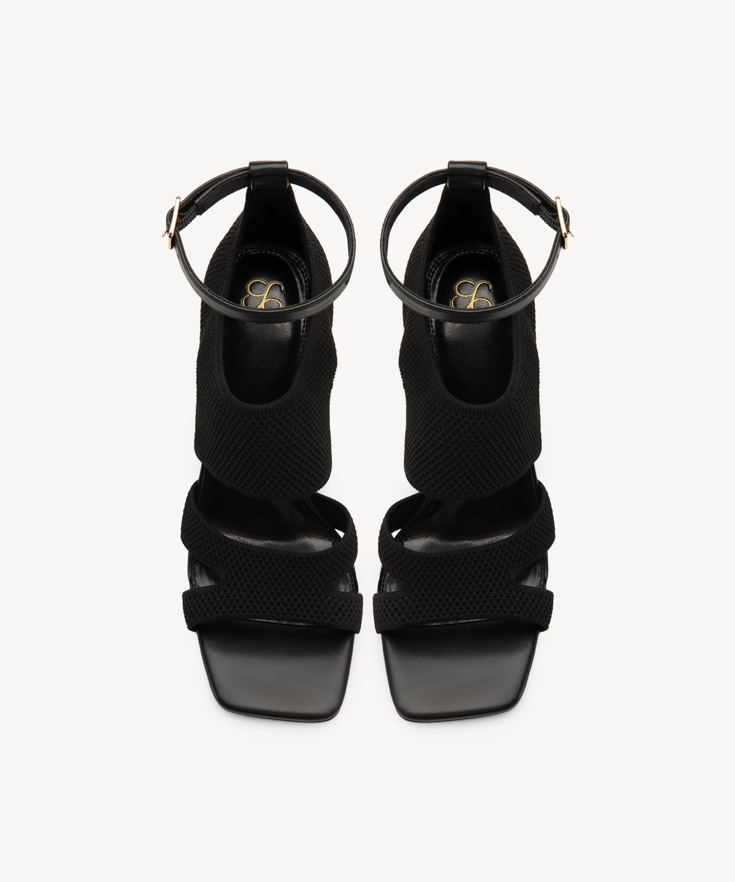 Cut Out Stiletto Heeled Sandals COSY ISLAND #color_black