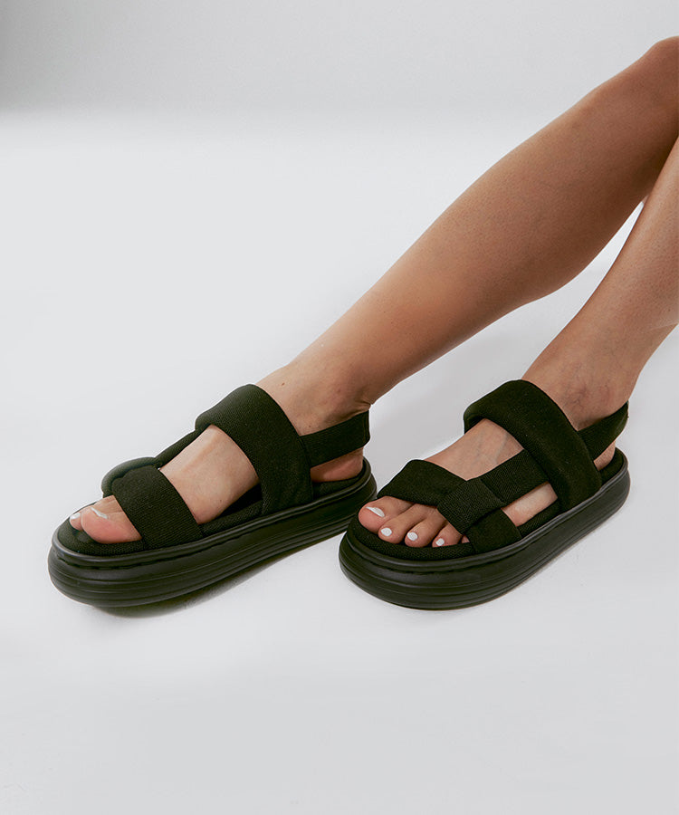 SunKiss Round Toe Platform Sandals COSY ISLAND #color_black