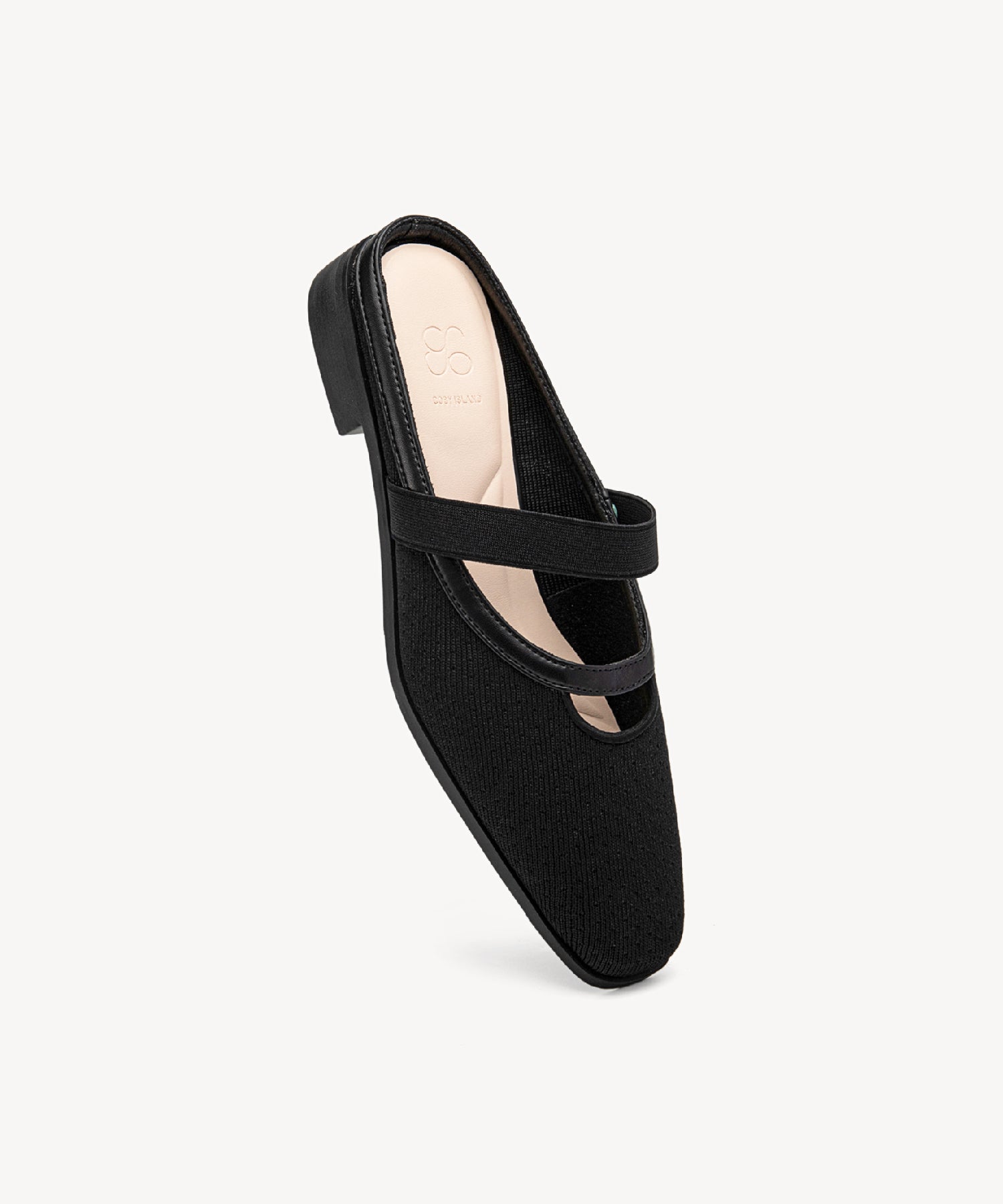 Commute Square Toe Flat Mules COSY ISLAND #color_Black