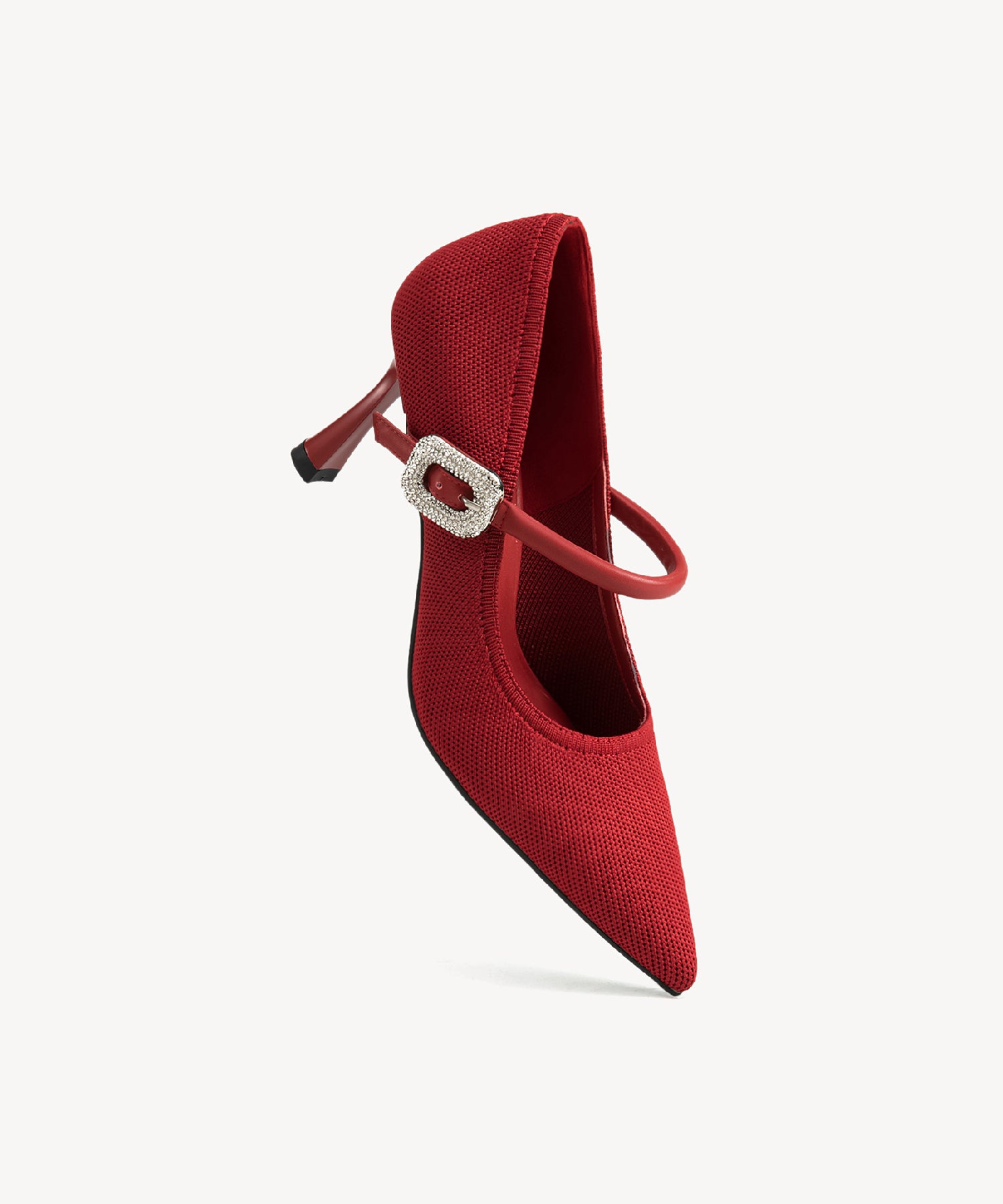 Gracelithe Shimmer Buckle Pumps Red