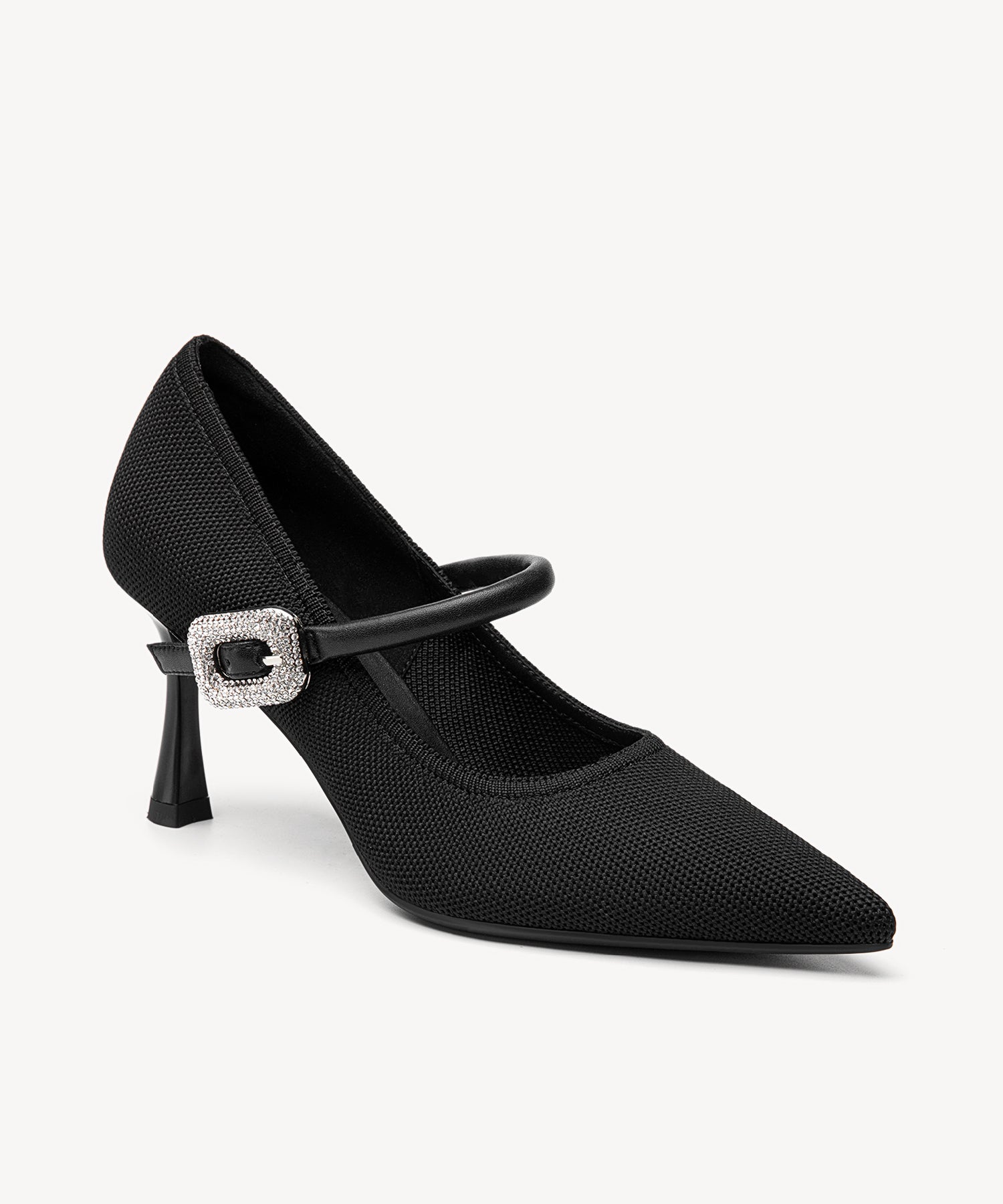 Gracelithe Shimmer Buckle Pumps Black