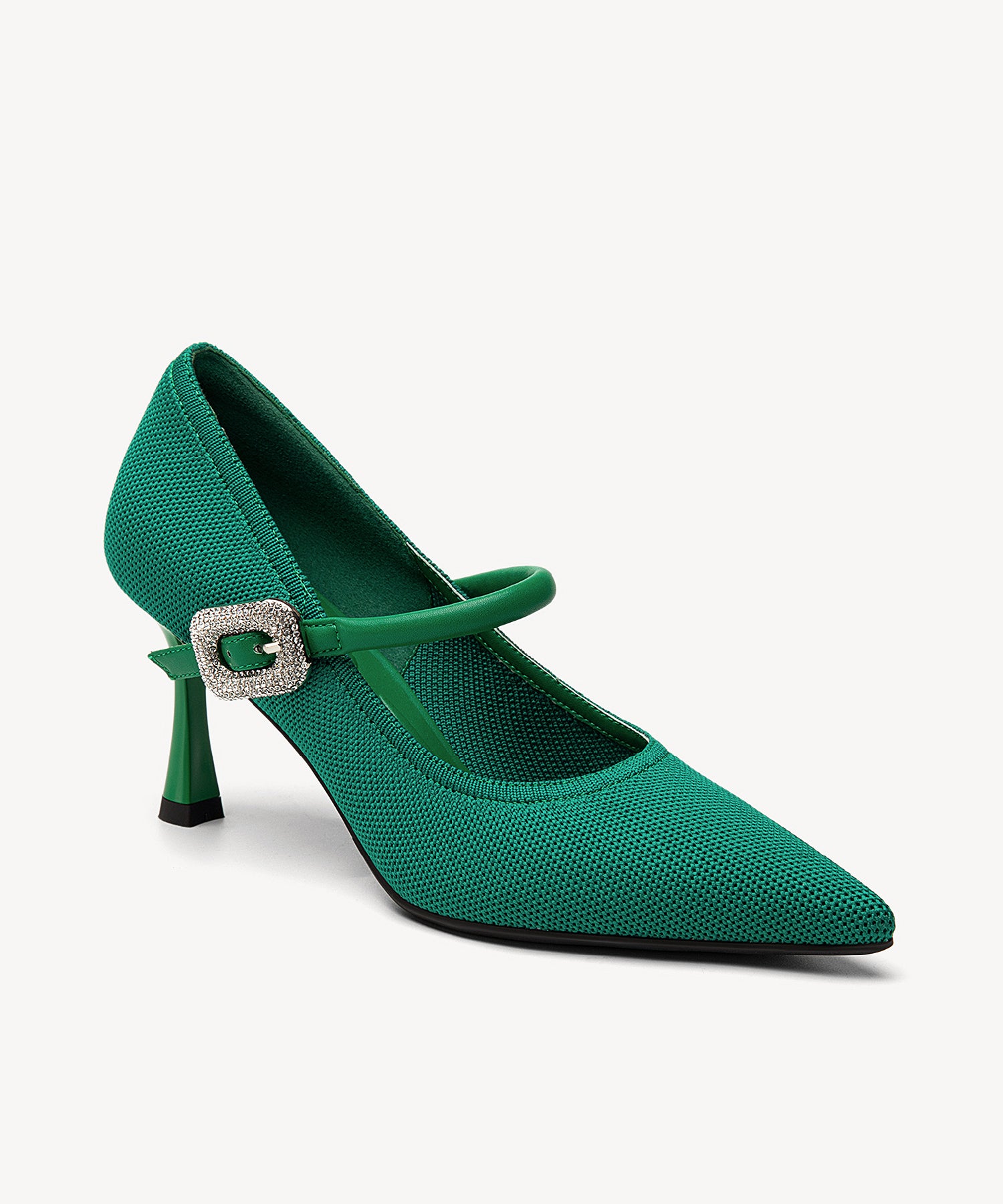 Gracelithe Shimmer Buckle Pumps Green