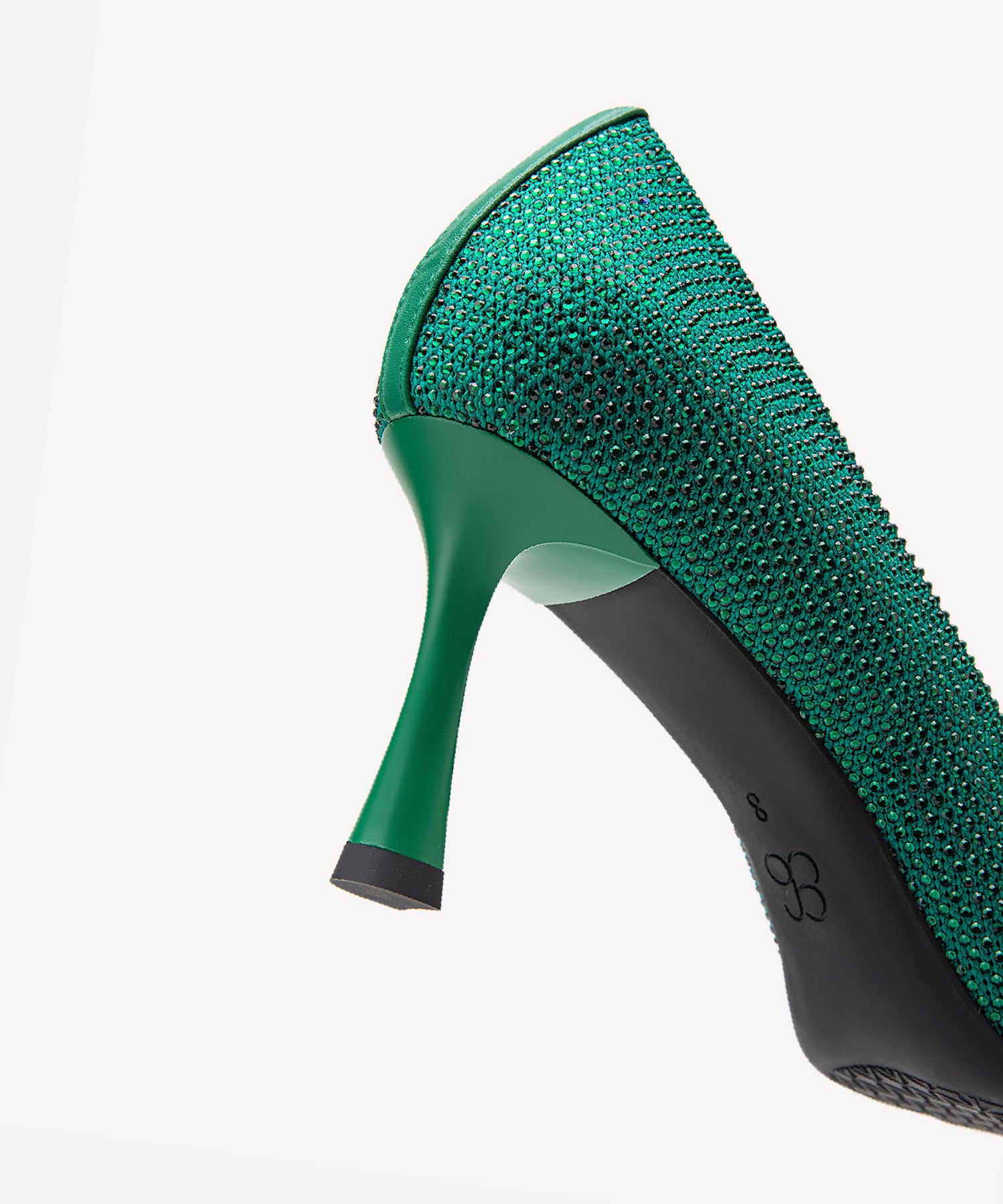 Diamond Pointed Toe Heeled Pumps #color_green