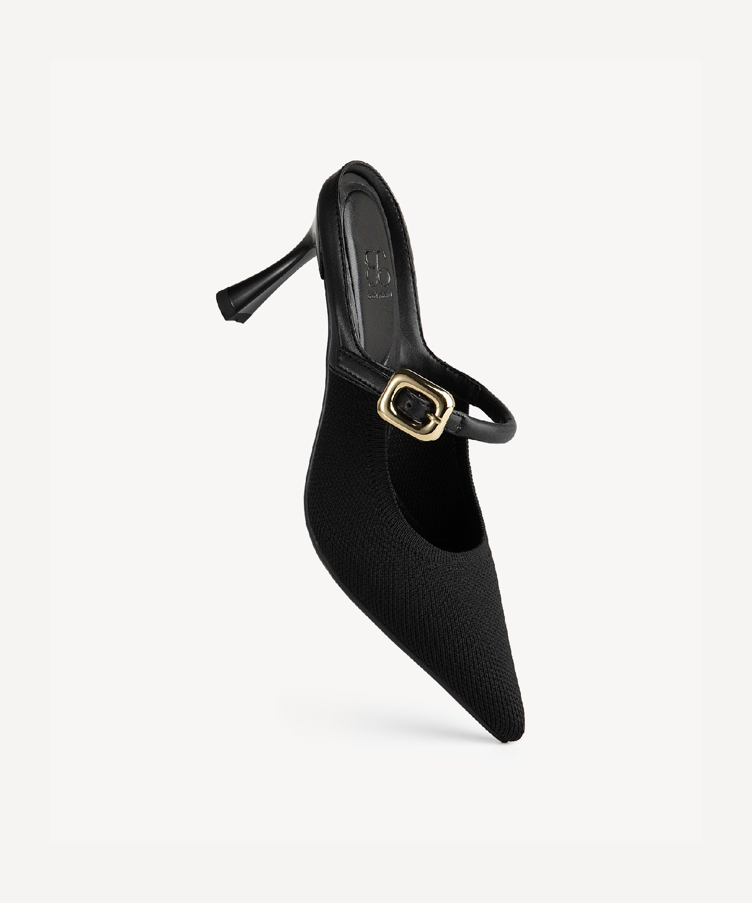 GraceLithe Pointed Toe Heeled Mules#color_black