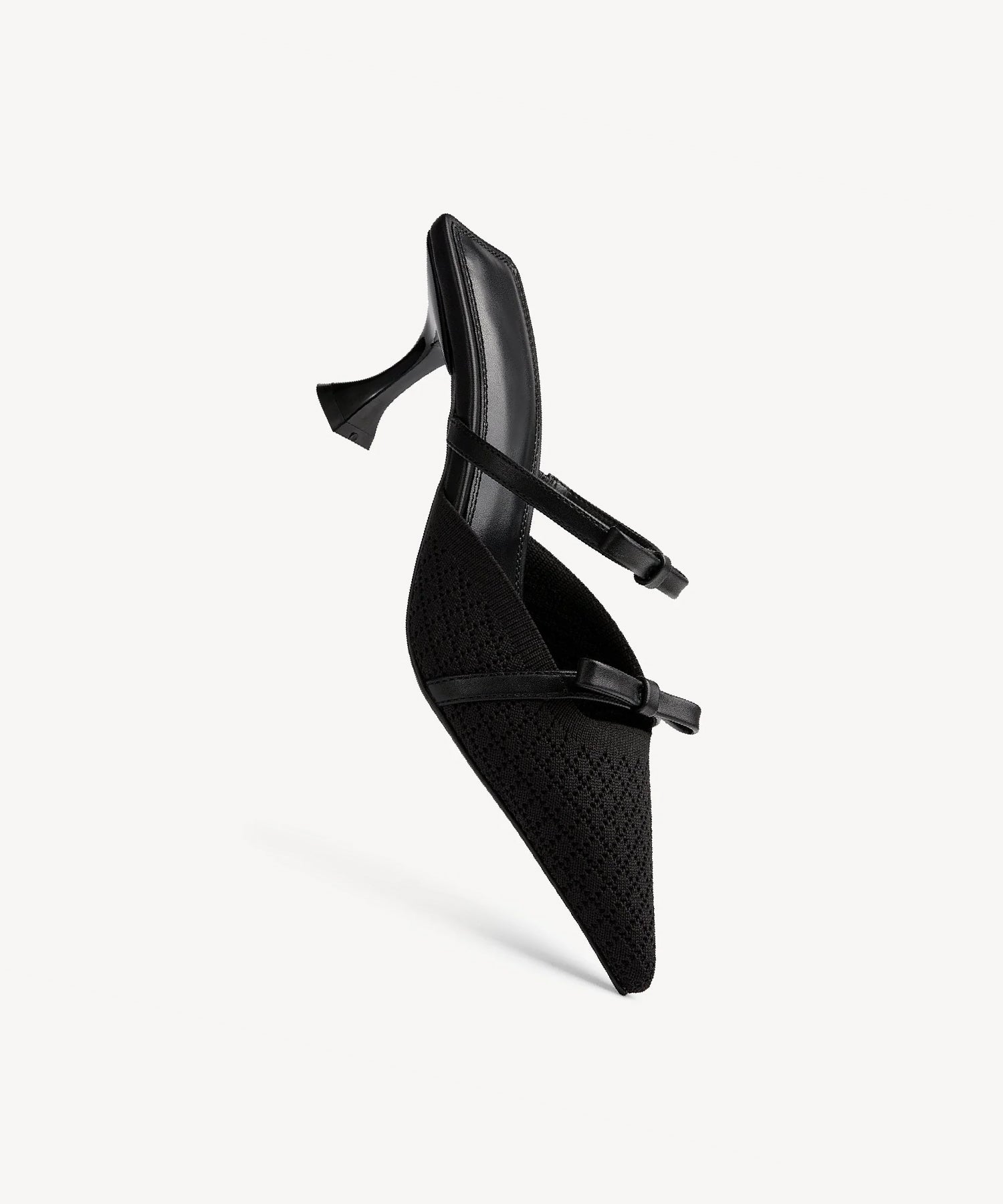 Bowtention Pointed Toe Heeled Mules