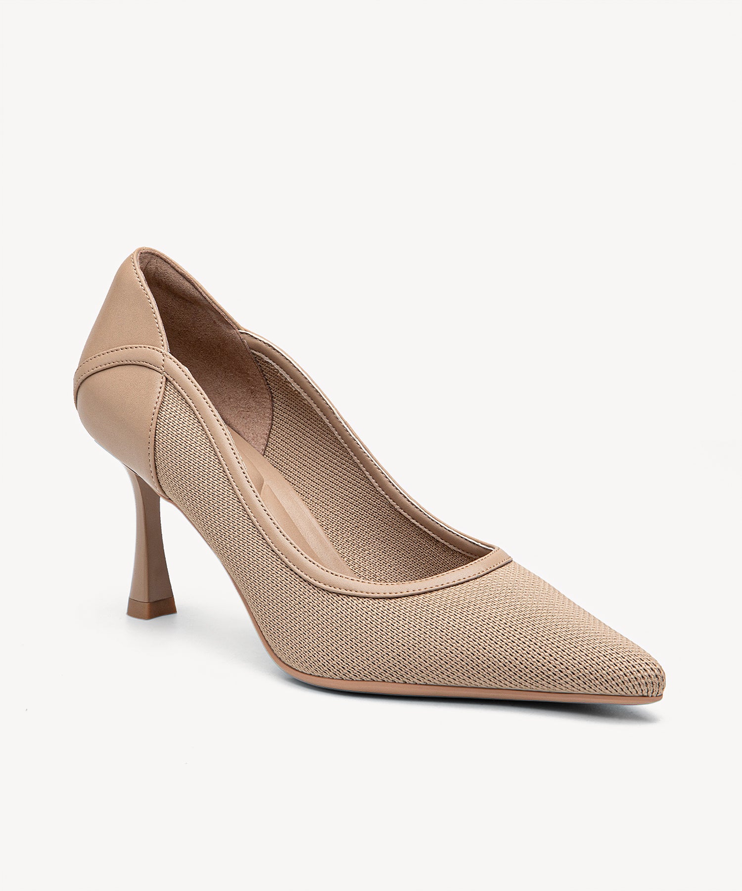 Minimalist Grace Pointed Toe Heeled Pumps
 #color_apricot