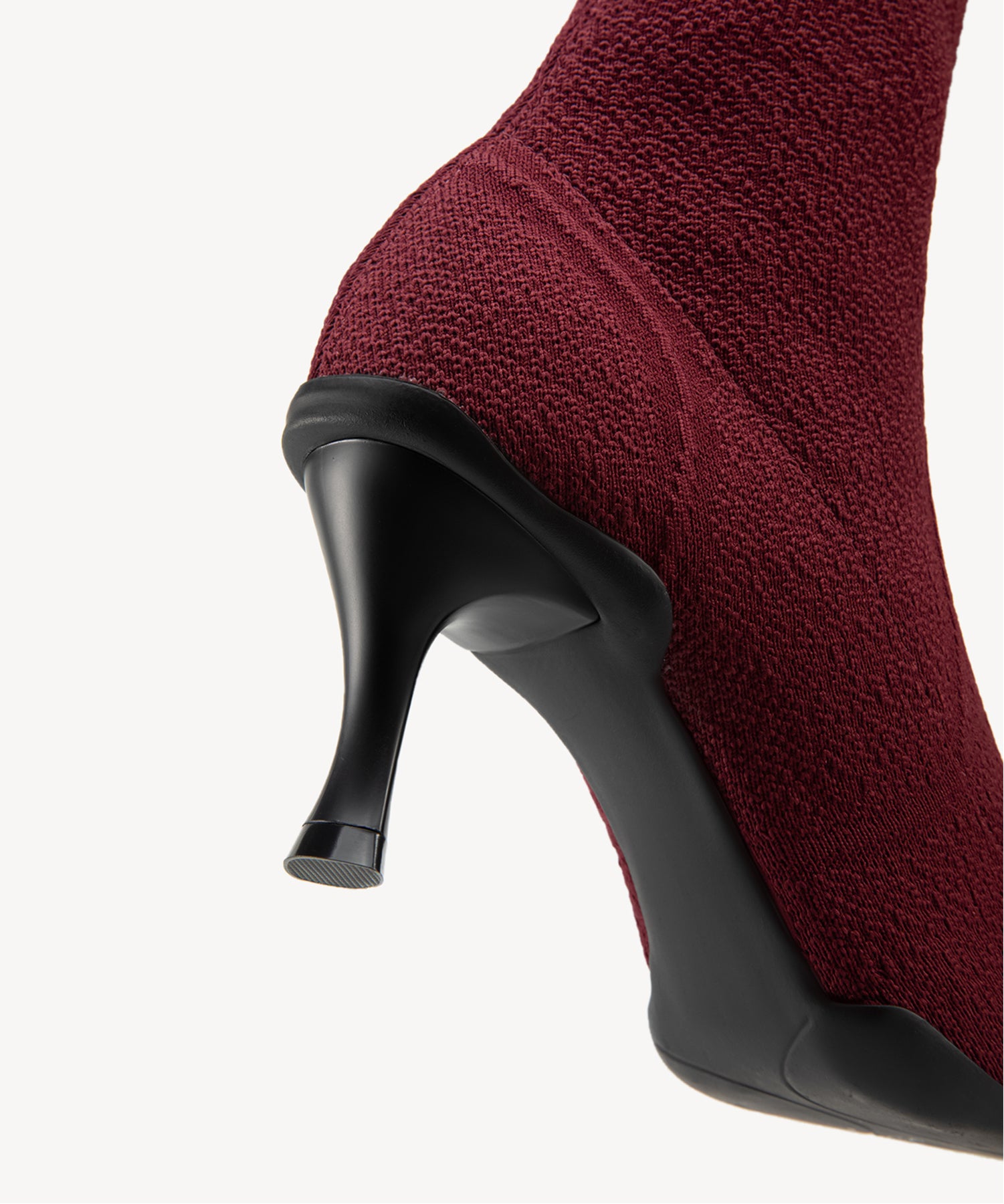 Minimalist  Pointed Toe Heeled Long Boots Burgundy