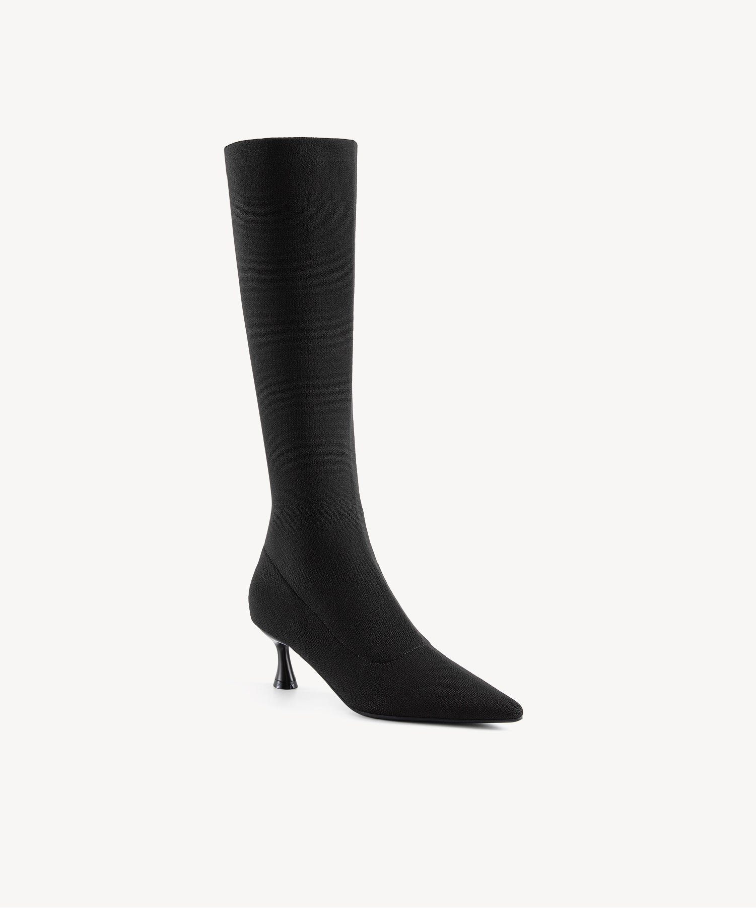 Spectrum Chic Pointed Toe Sock High Boots Coffee