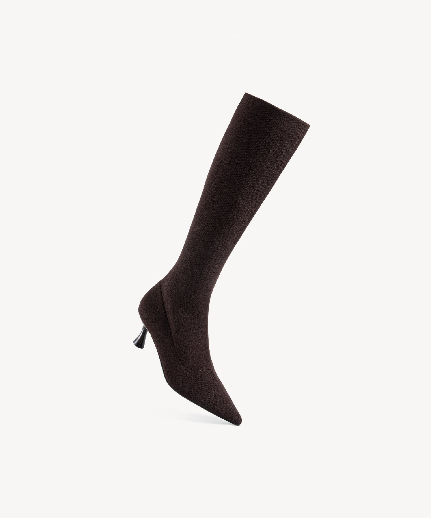 Spectrum Chic Pointed Toe Sock High Boots Coffee