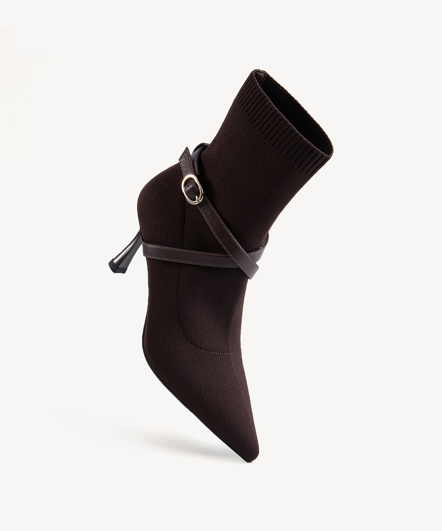 Strap Pointed Toe  Sock Ankle Boots