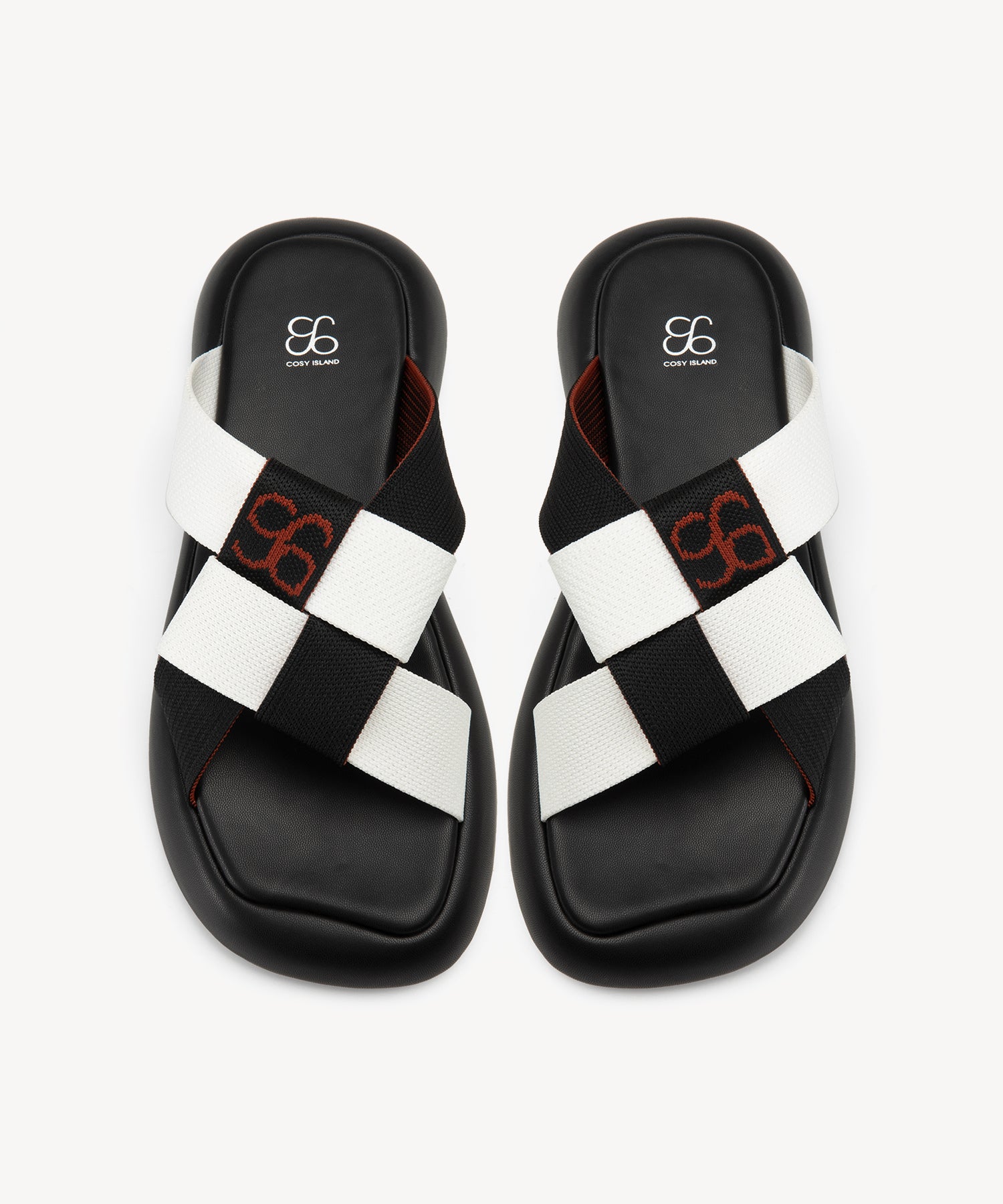 Casual Checkerboard Platform Sandals COSY ISLAND #color_black/white