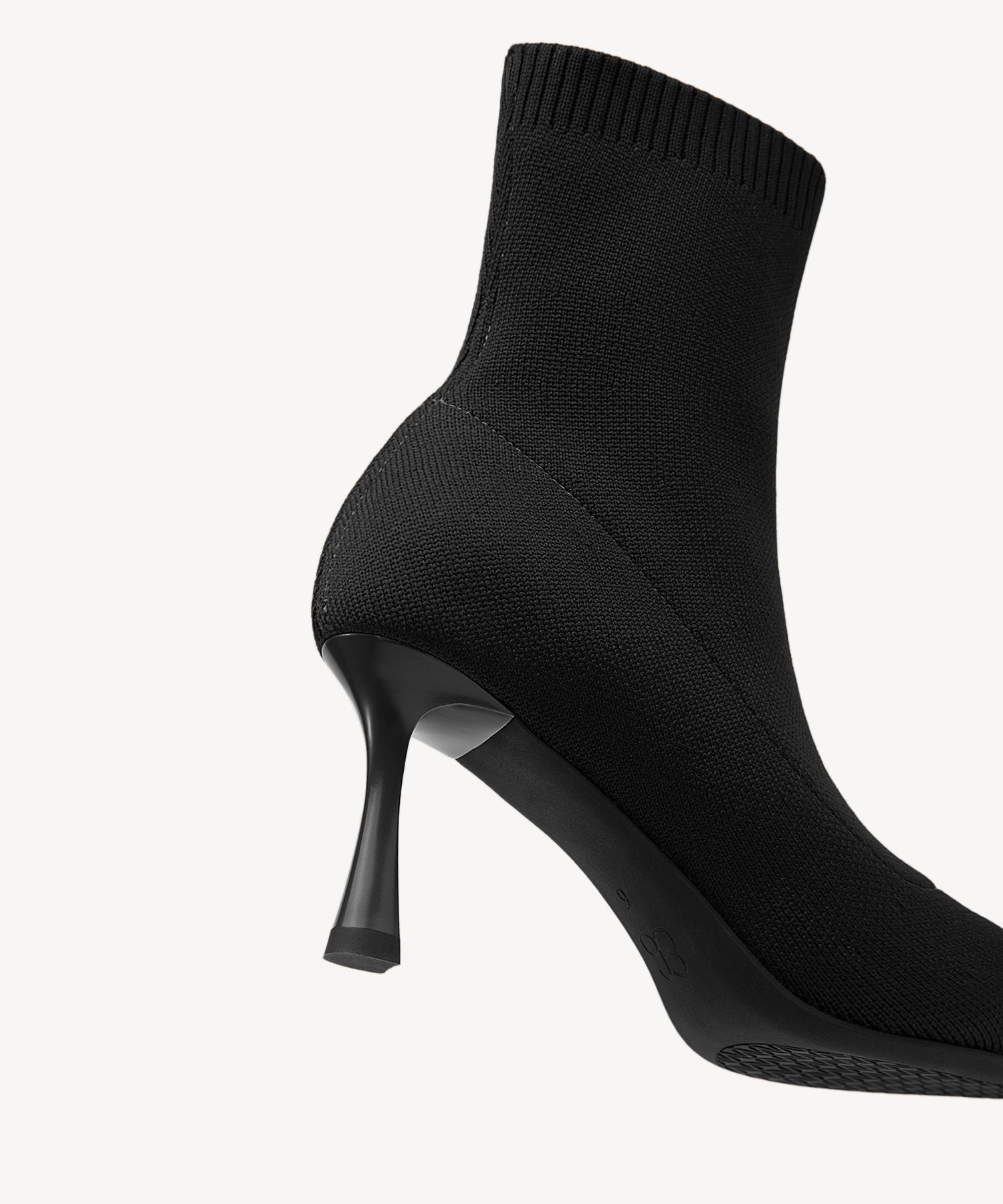 Minimalist Pointed Toe Sock Ankle Boots Coffee