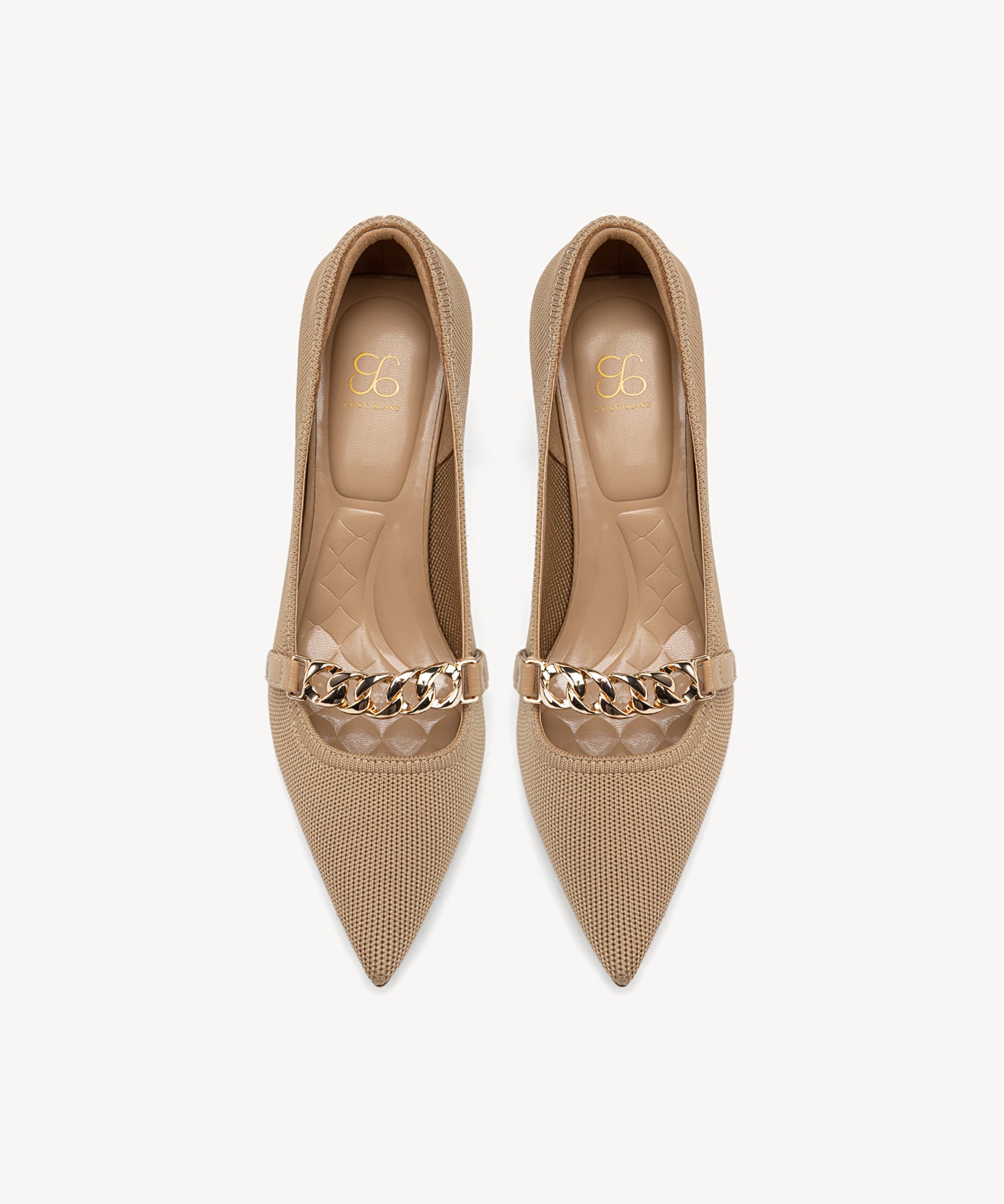 Elegant Chain Pointed Toe Heeled Pumps