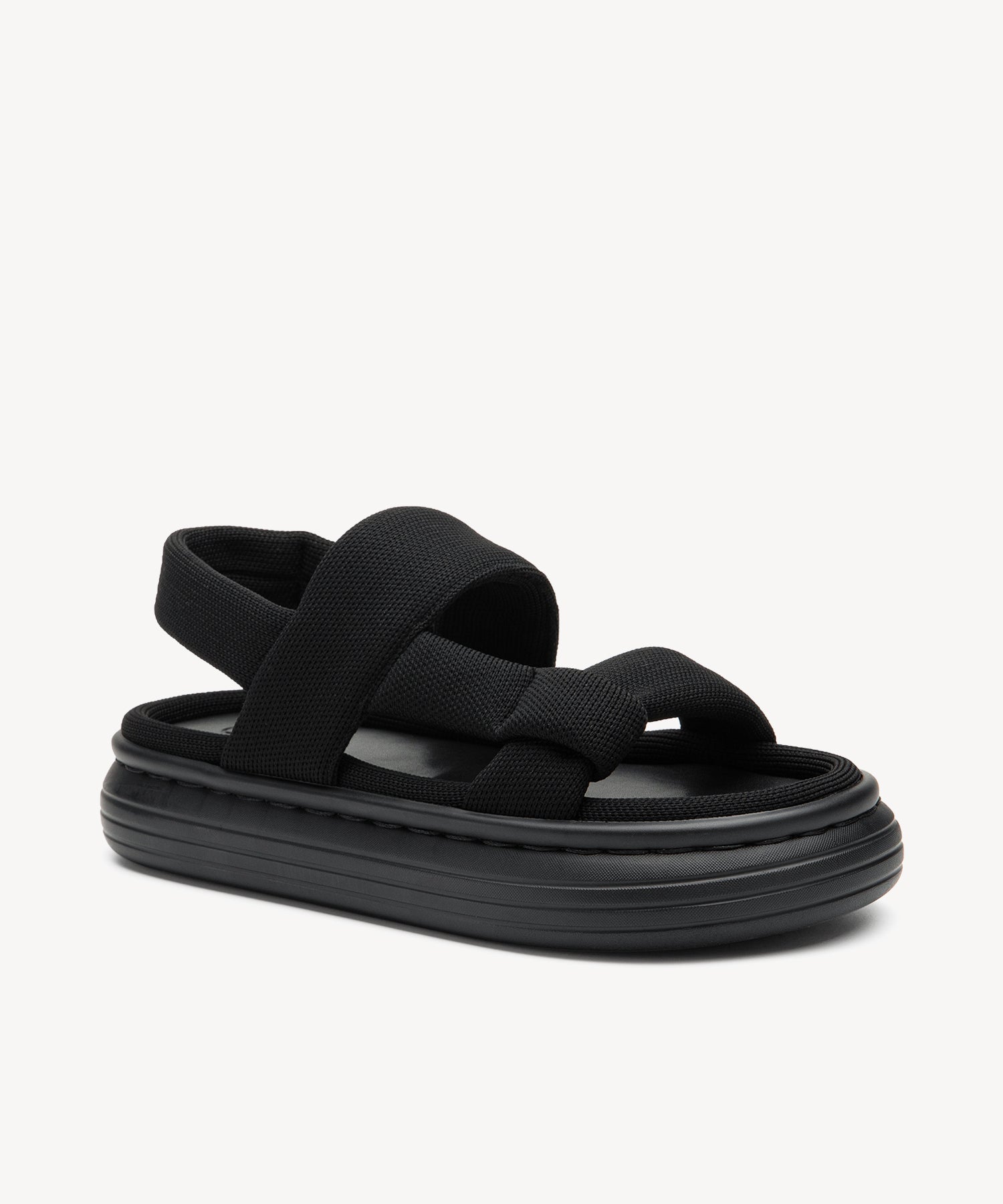 SunKiss Round Toe Platform Sandals COSY ISLAND #color_black