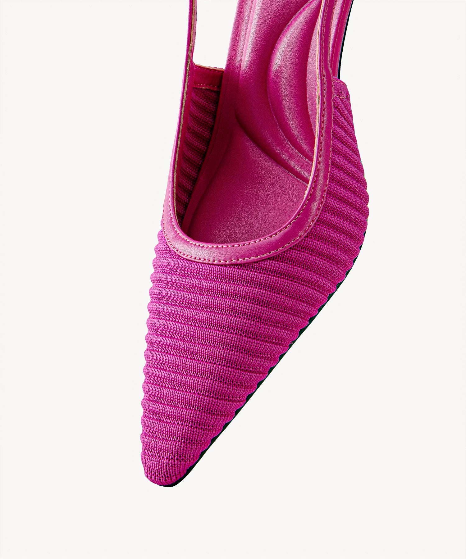 Minimalist Weave Pointed Toe Heeled Slingback#color_hot pink