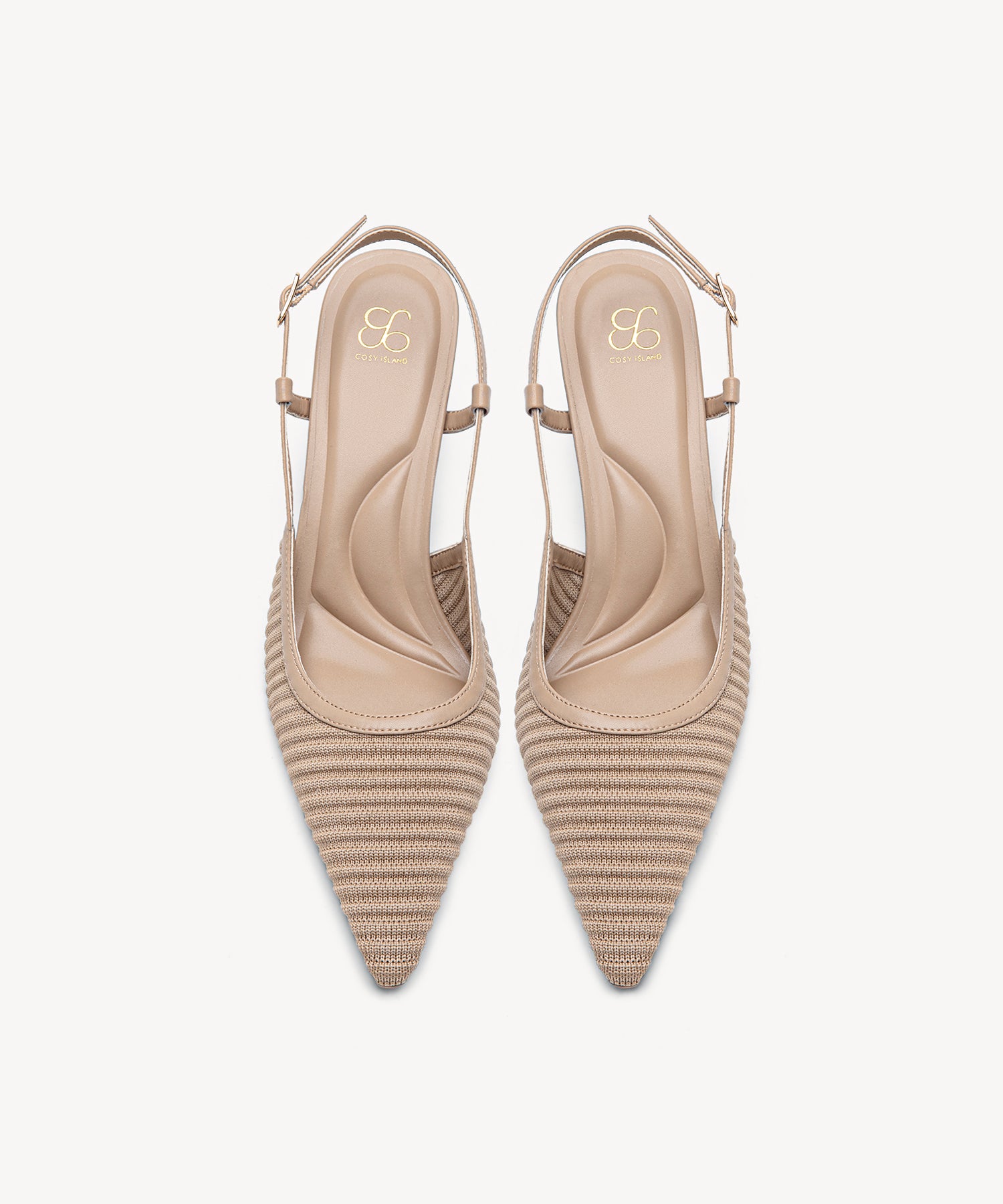 Minimalist Weave Pointed Toe Heeled Slingback#color_apricot