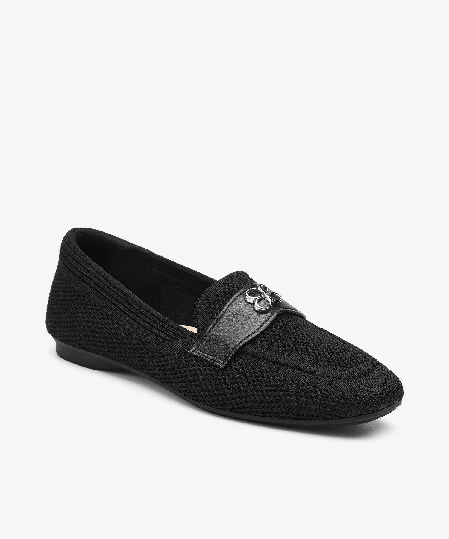 Casual Square Toe  Flat Loafers COSY ISLAND #color_black