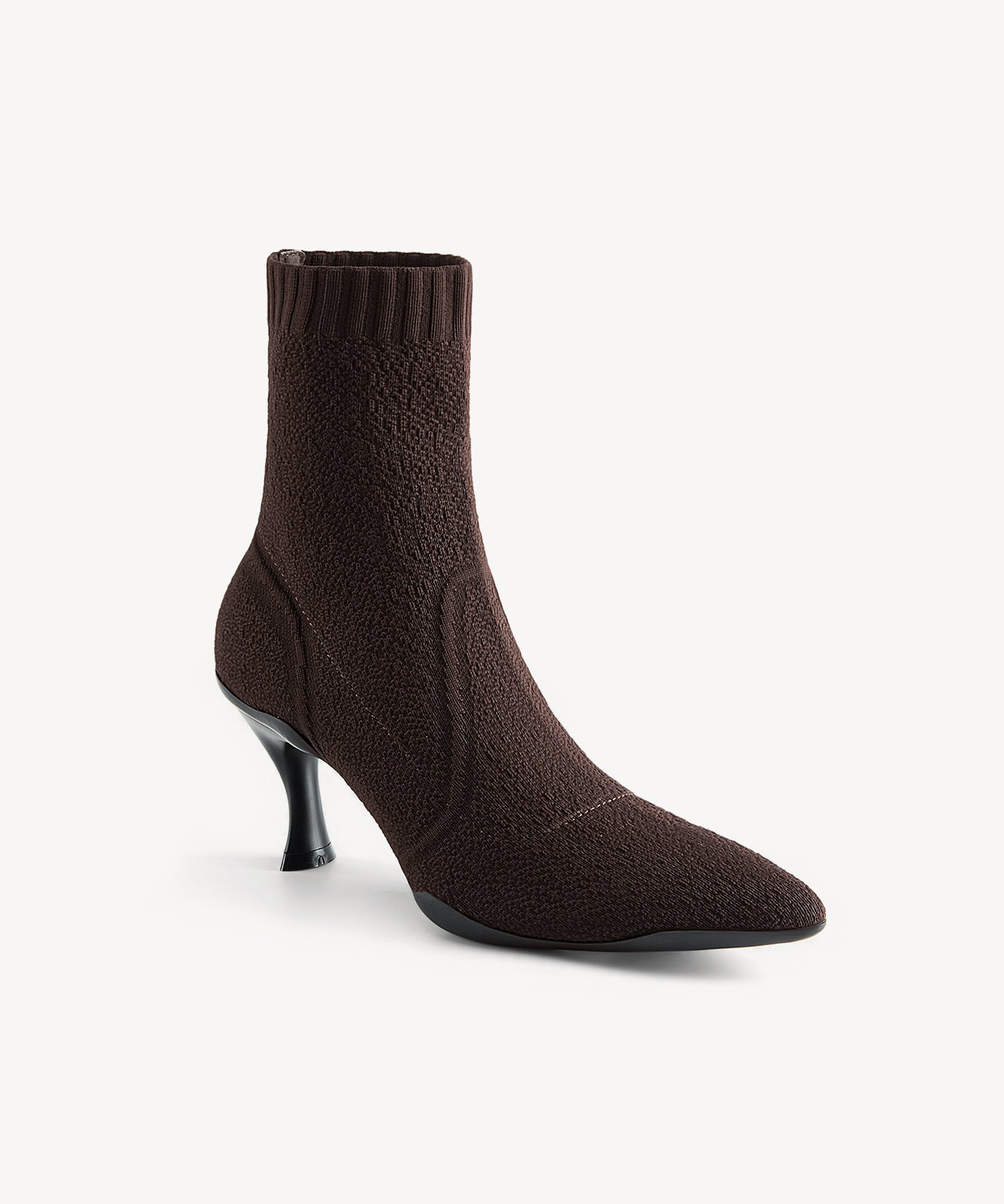 Minimalist  Pointed Toe Stiletto Ankle Boots Coffee