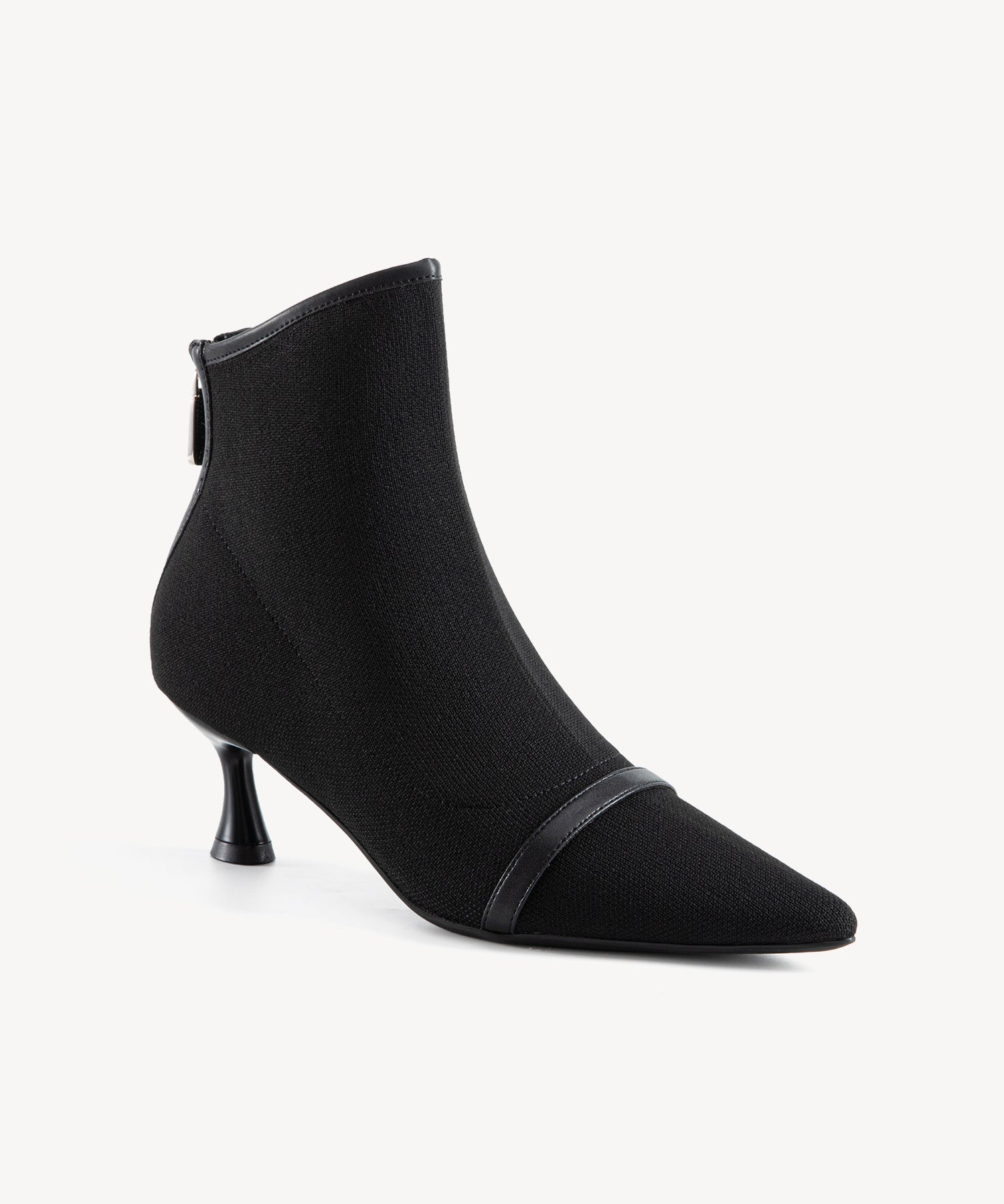 Classic Allure Pointed Toe Sock Ankle Boots Black