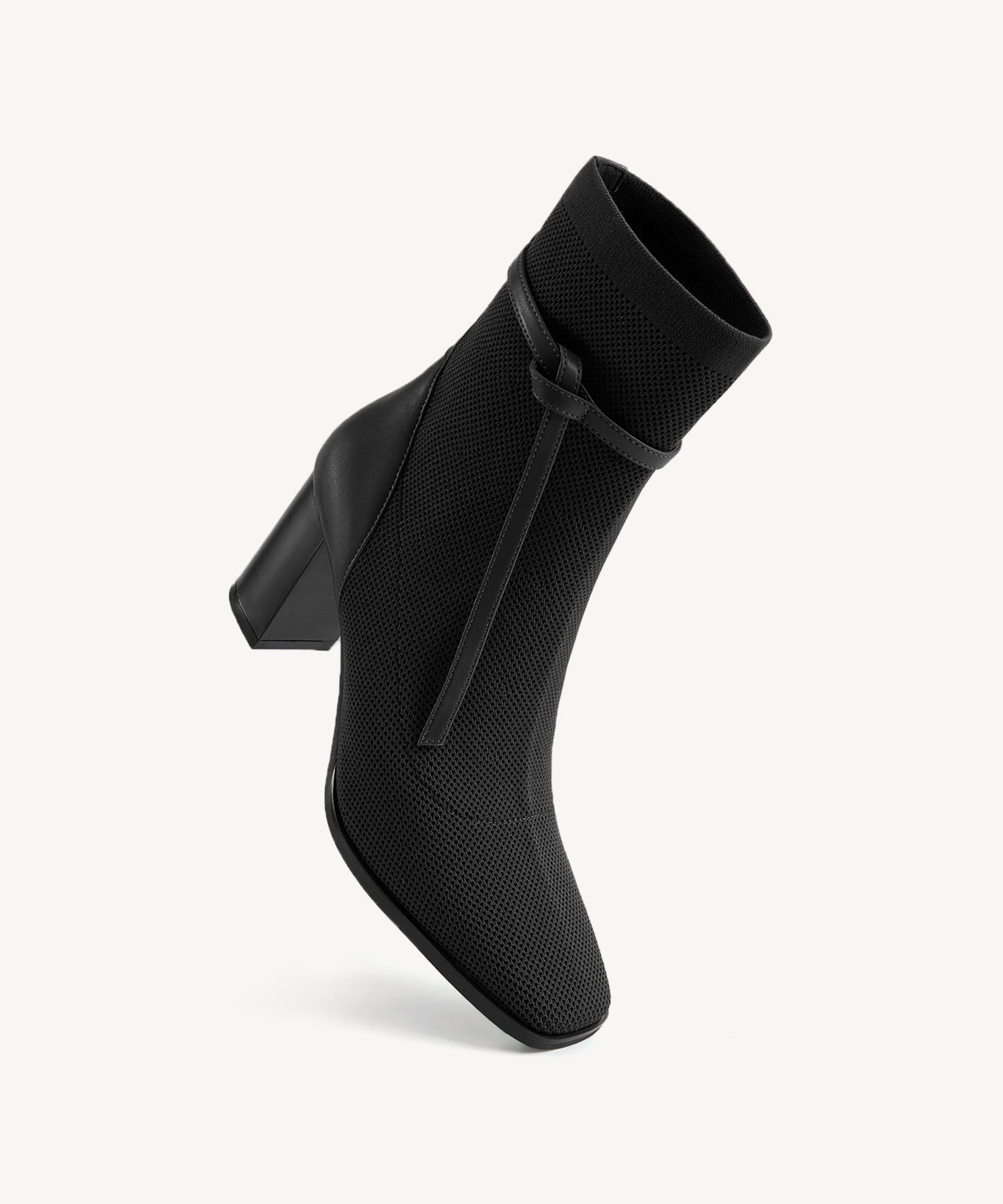 Commute Square Toe Chunky Heeled Ankle Boots