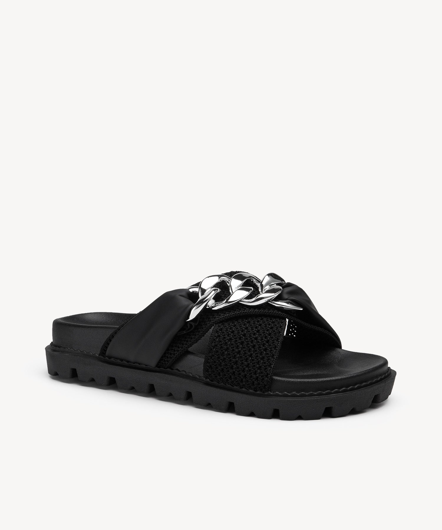 SunKiss Chain Platform Sandals COSY ISLAND #color_black