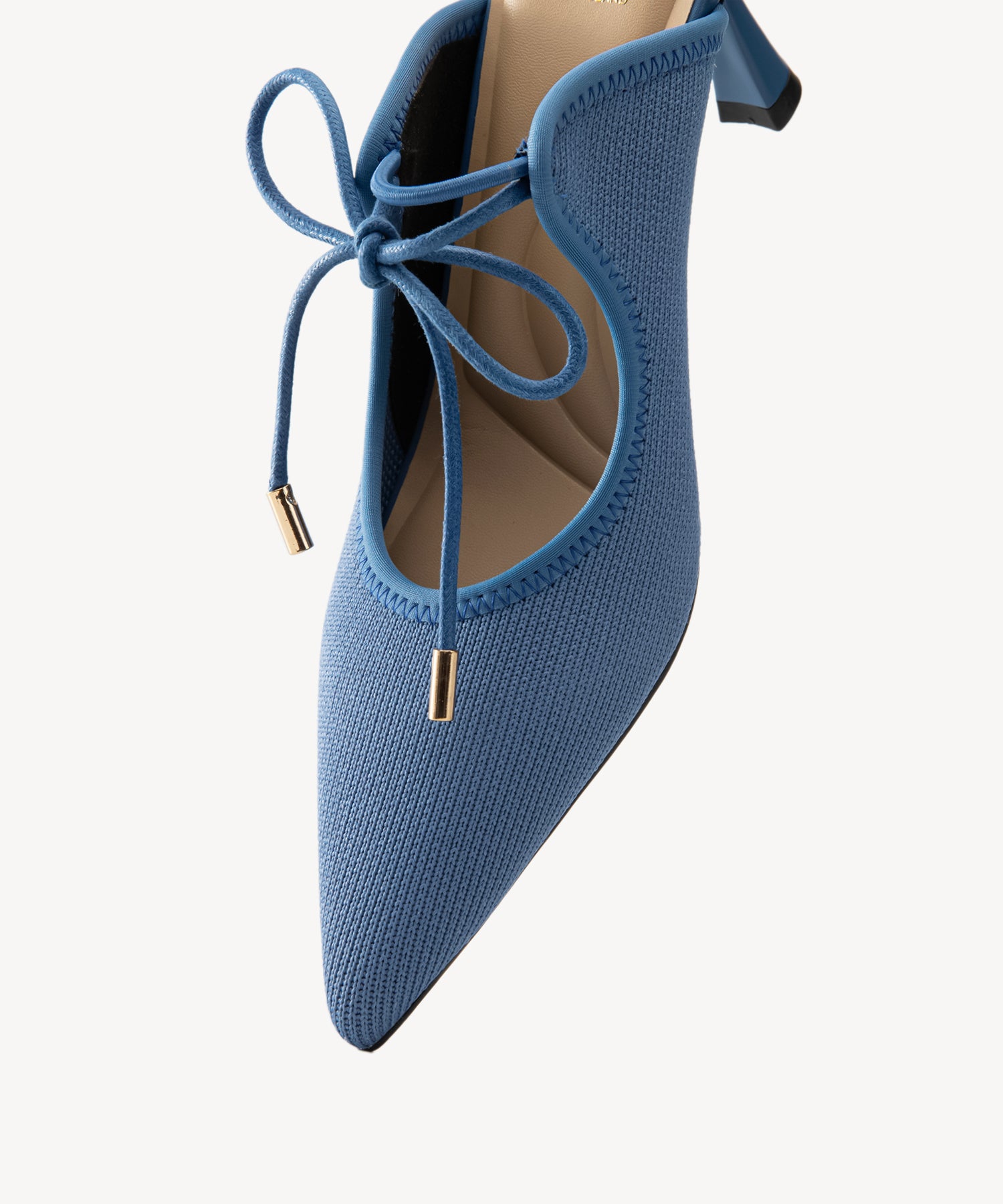 Elegant Chic Pointed Toe Heeled Mules Blue