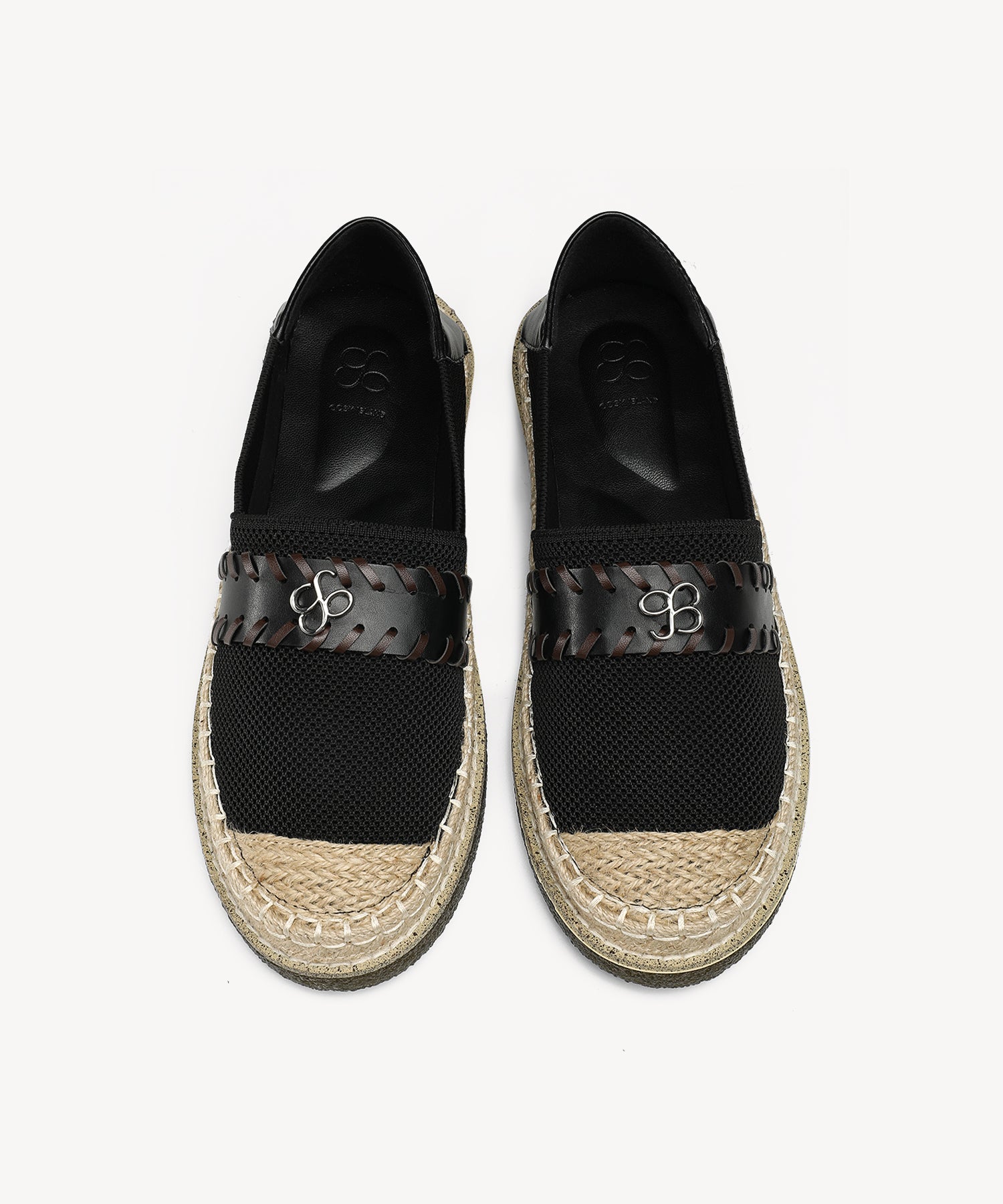 Casual Round Toe Flat Espadrilles COSY ISLAND #color_Black