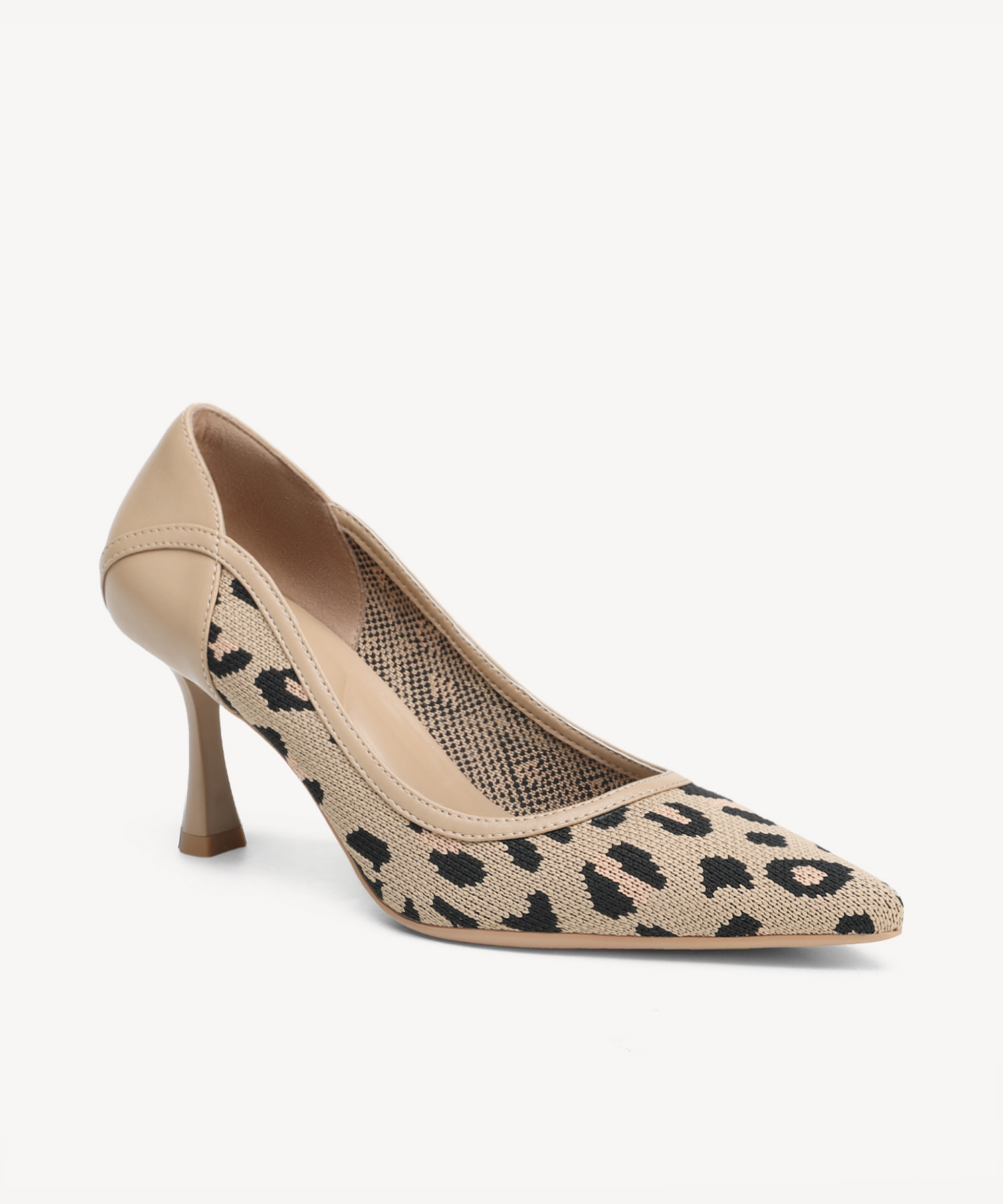 Minimalist Grace Pointed Toe Heeled Pumps
 #color_leopard