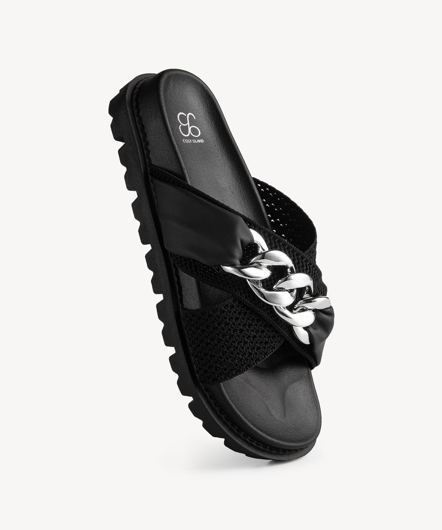 SunKiss Chain Platform Sandals COSY ISLAND #color_black