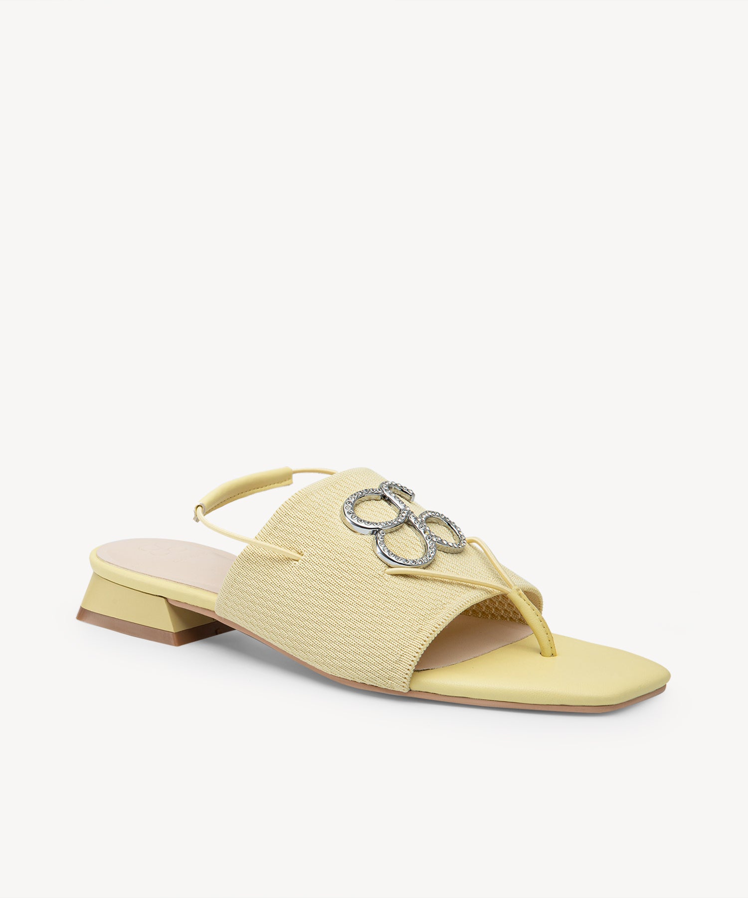 Ornament Square Toe Flat Sandals COSY ISLAND #color_yellow