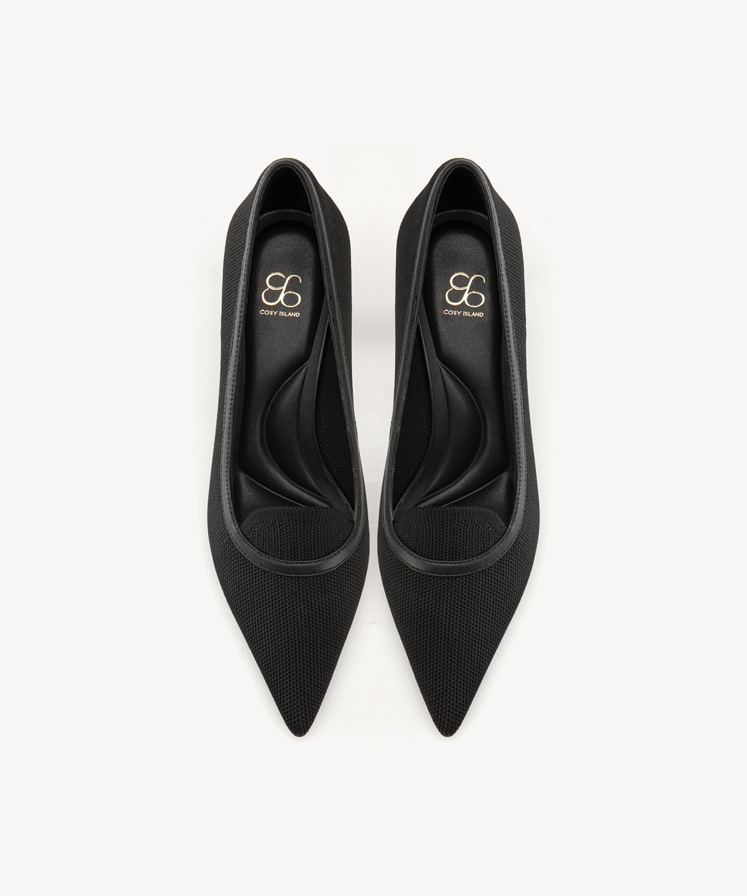 Minimalist Pointed Toe Heeled Pumps Black