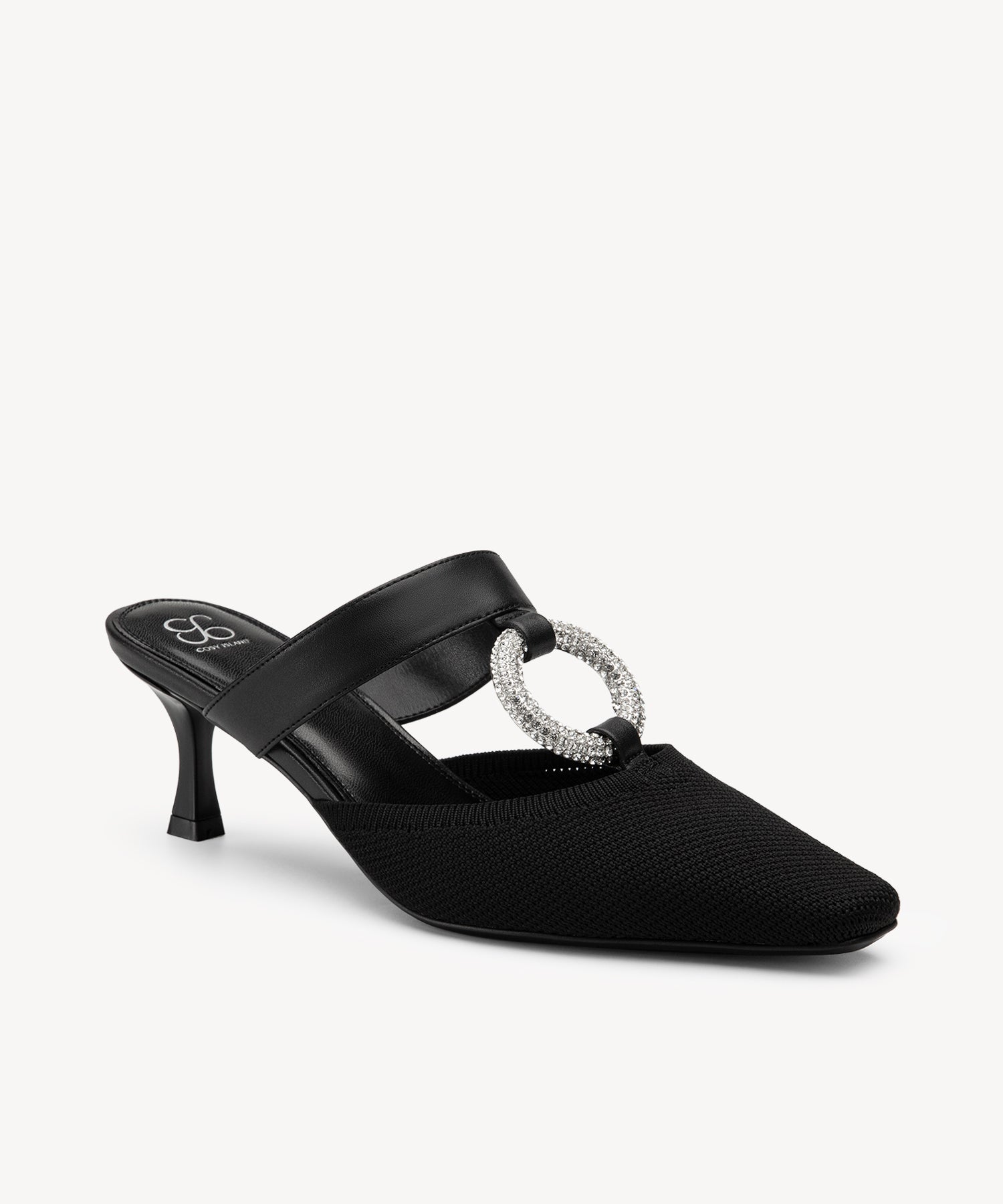 Elegant Square Toe Heeled Mules COSY ISLAND #color_black