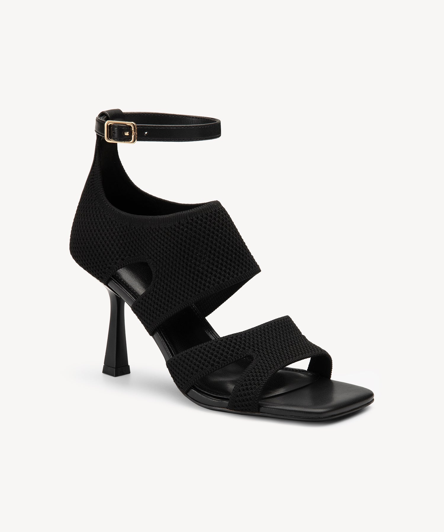 Cut Out Stiletto Heeled Sandals COSY ISLAND #color_black