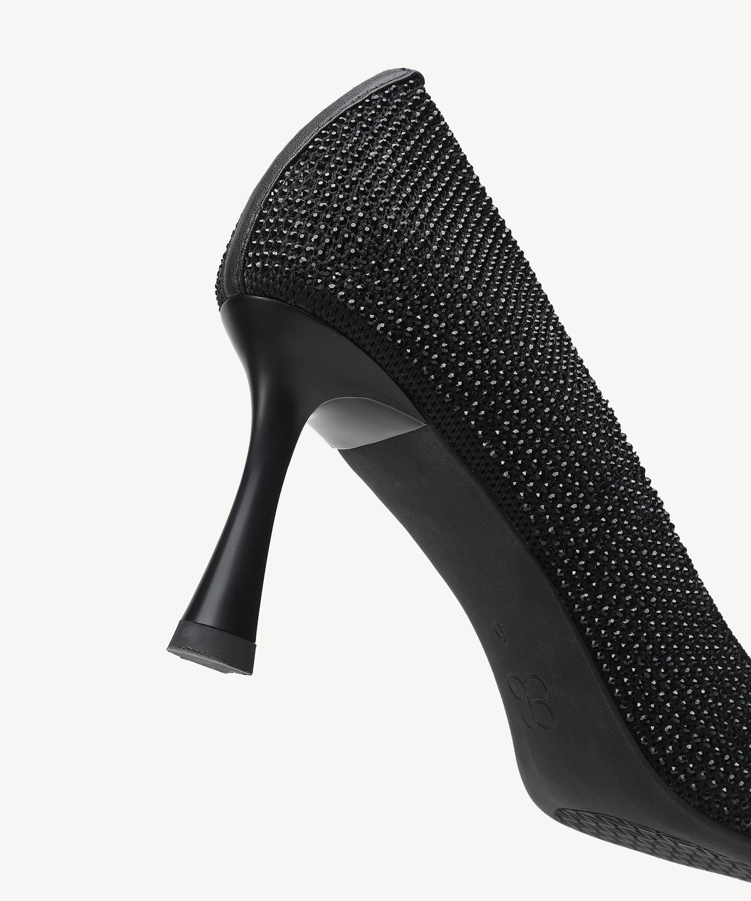 Diamond Pointed Toe Heeled Pumps Black