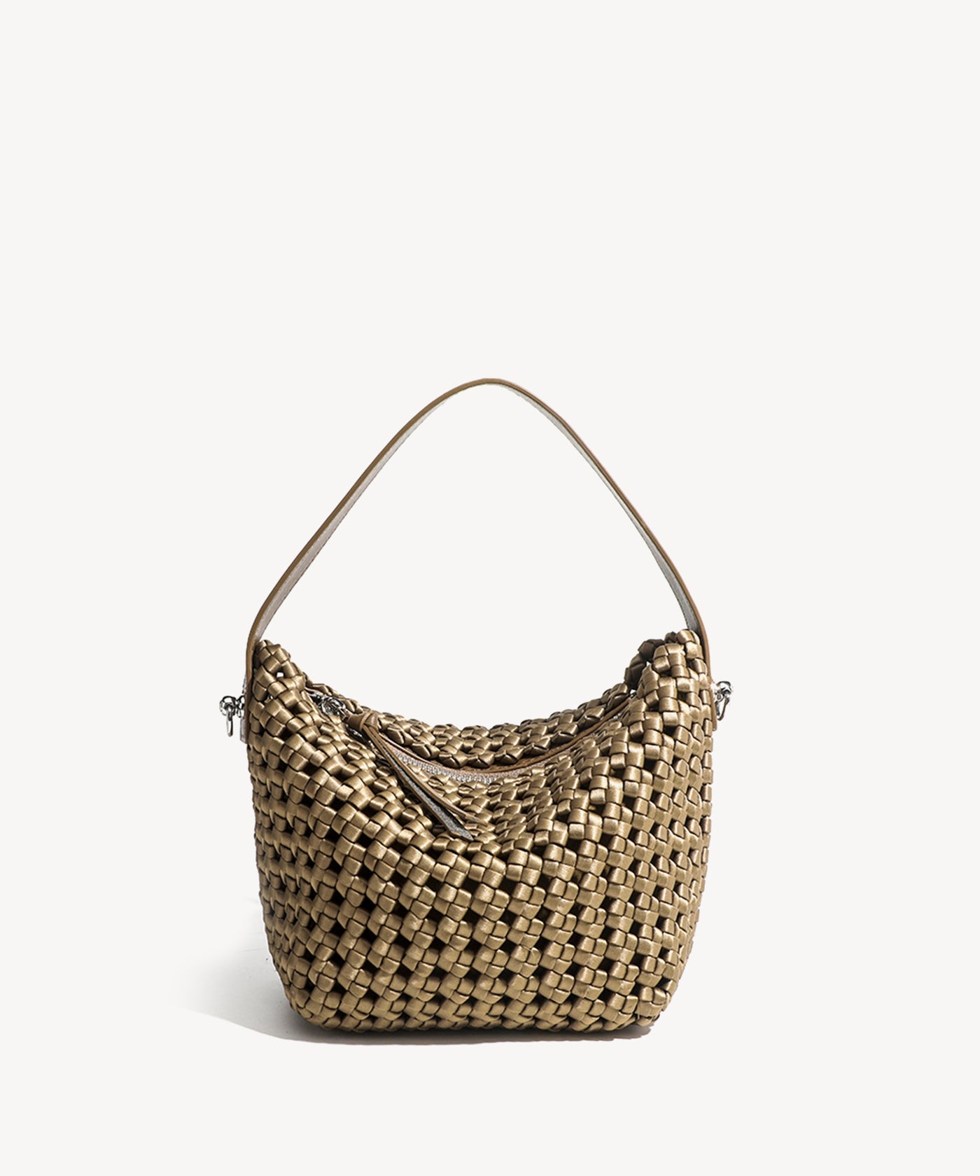 Trendy Daily Woven Small Handle Bag COSY ISLAND #color_champagne