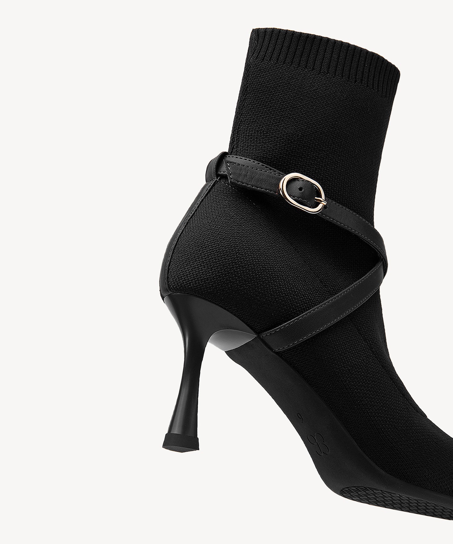 Strap Pointed Toe  Sock Ankle Boots