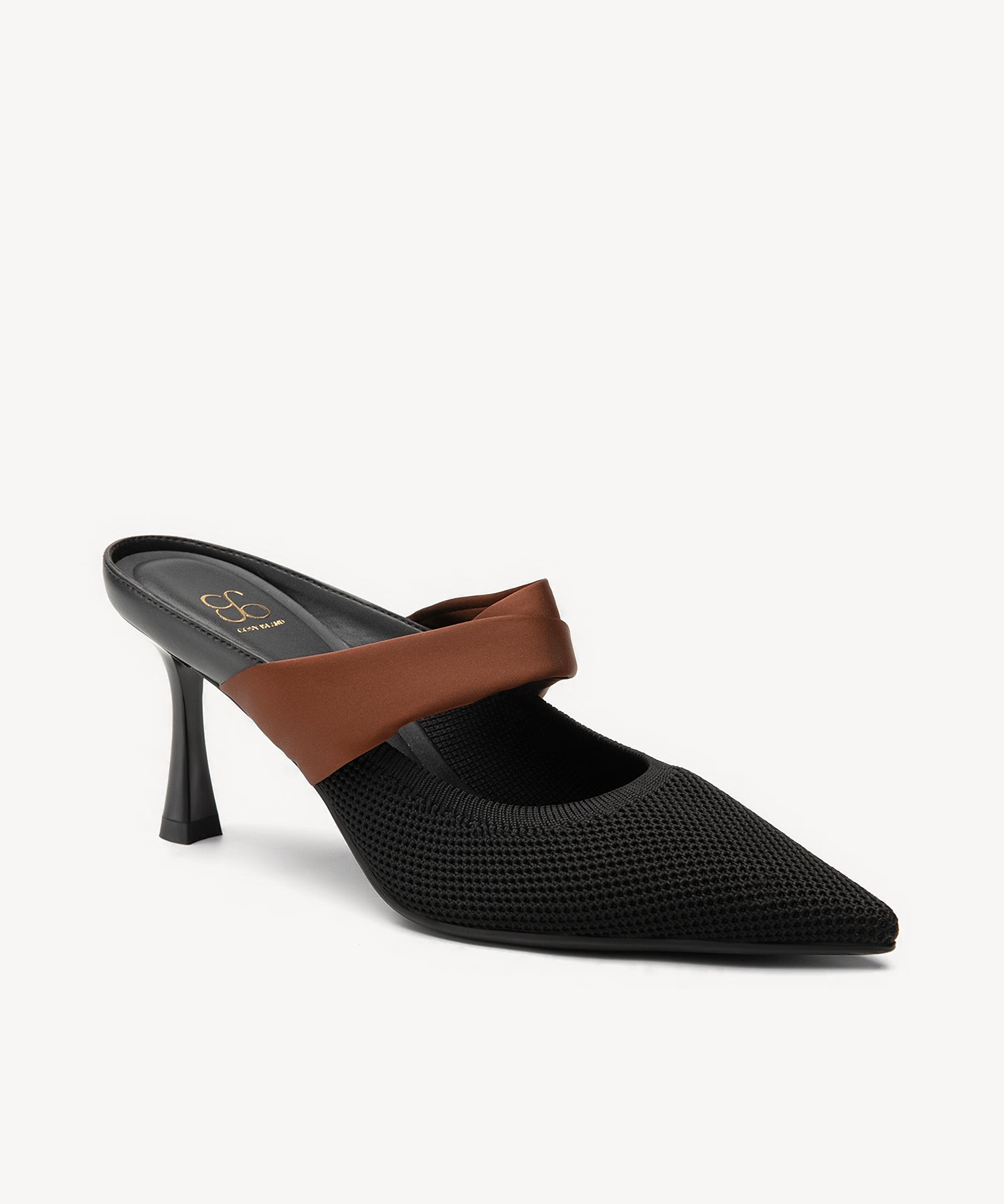 Elegant Pointed Toe Heeled Mules Black