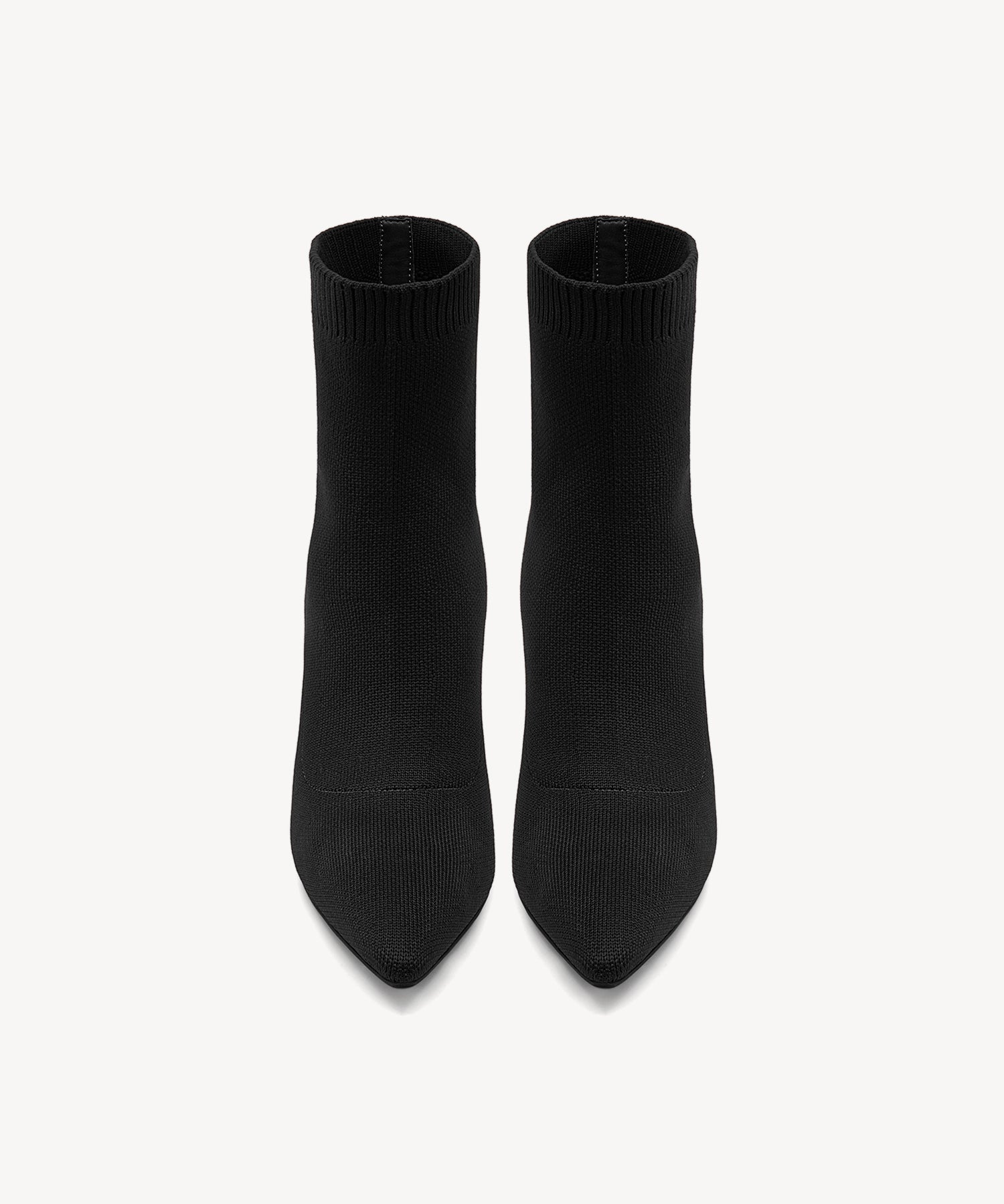 Minimalist Pointed Toe Sock Ankle Boots Black