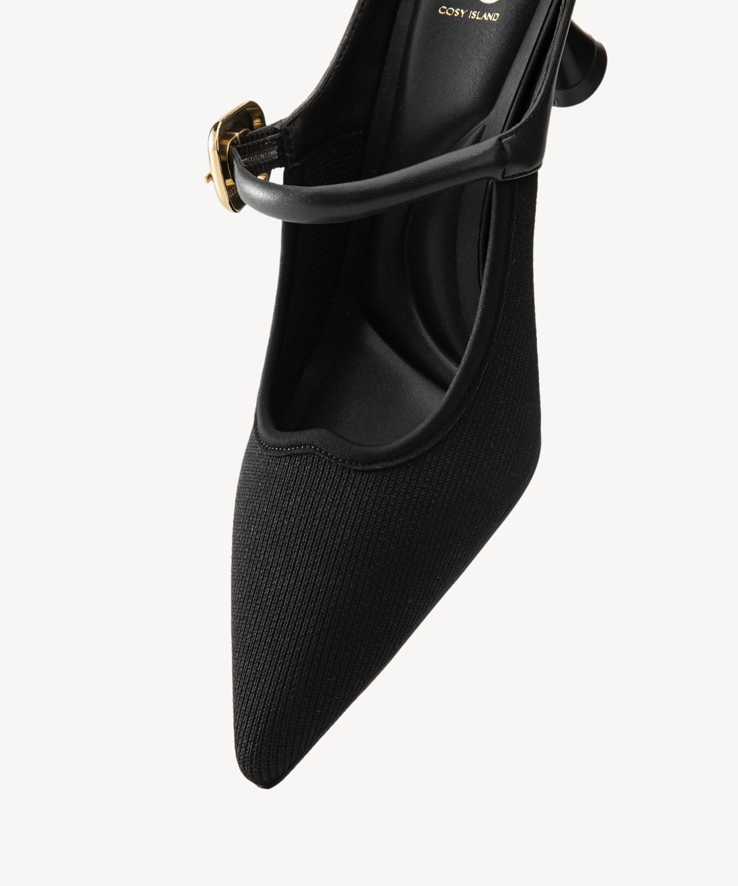 Minimalist Pointed Toe Heeled Mules Black